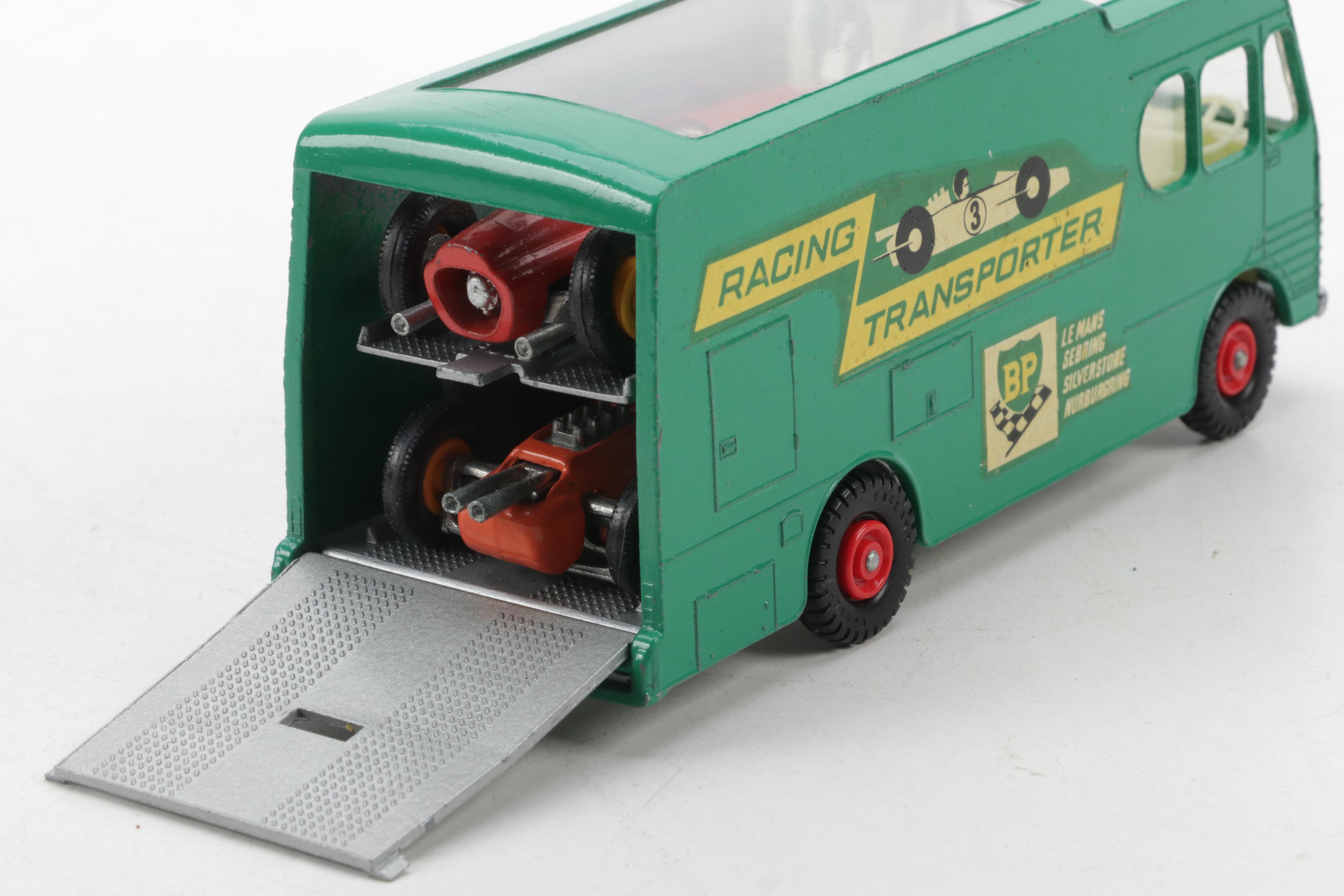 Lensey Matchbox Racing Car Transporter and Race Car, Mid-20th Century