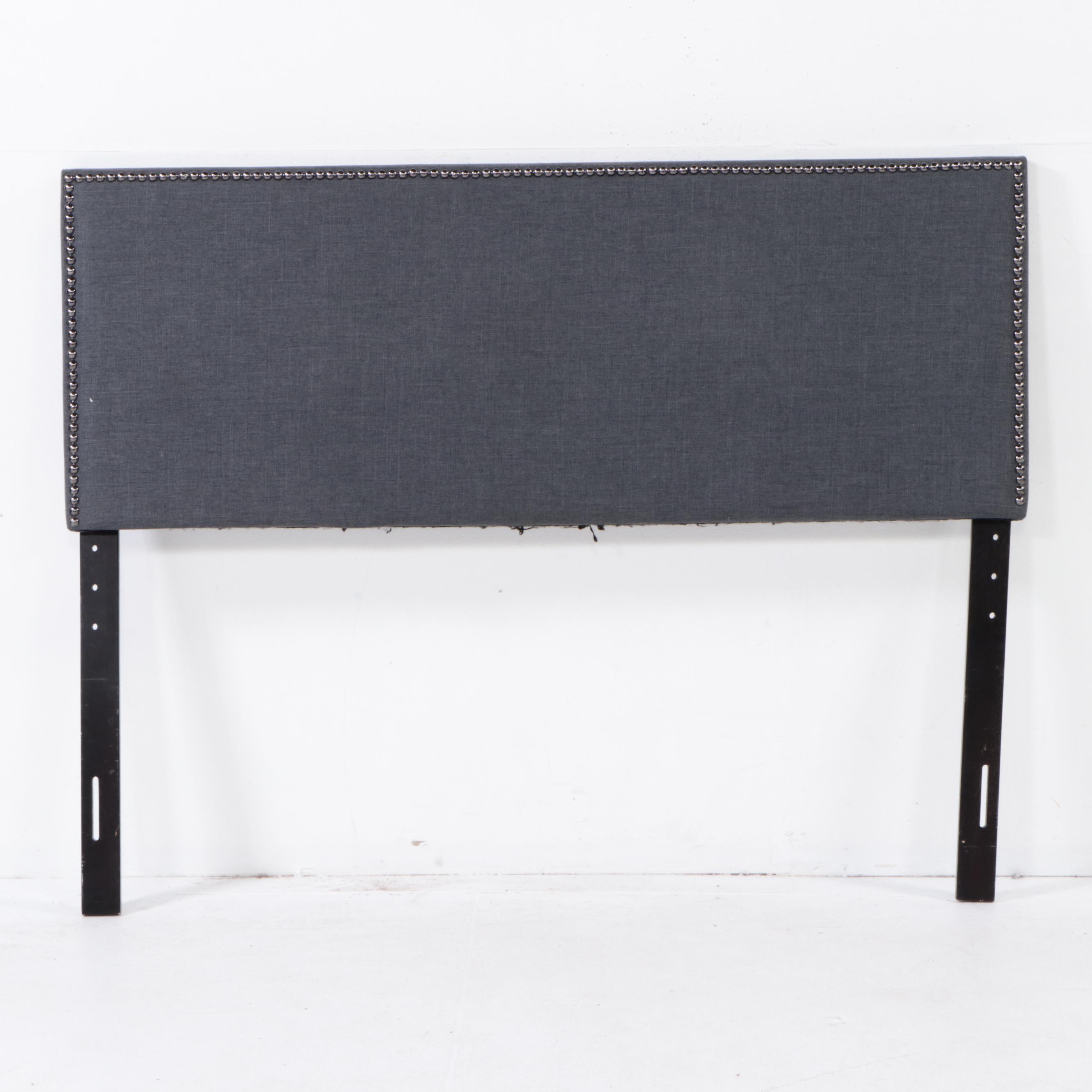 Three Contemporary Upholstered Queen Size Headboards with Nailhead Trim