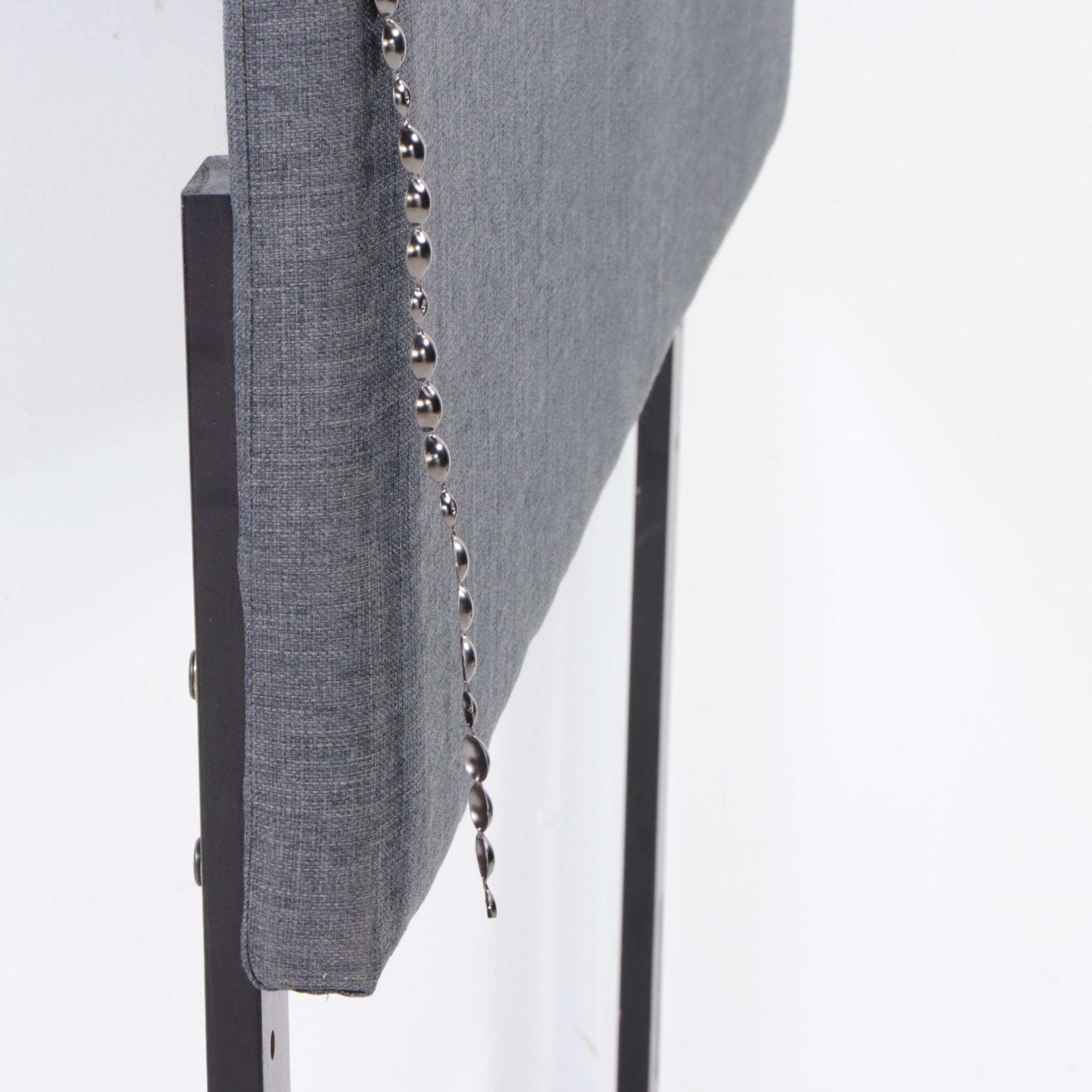 Three Contemporary Upholstered Queen Size Headboards with Nailhead Trim