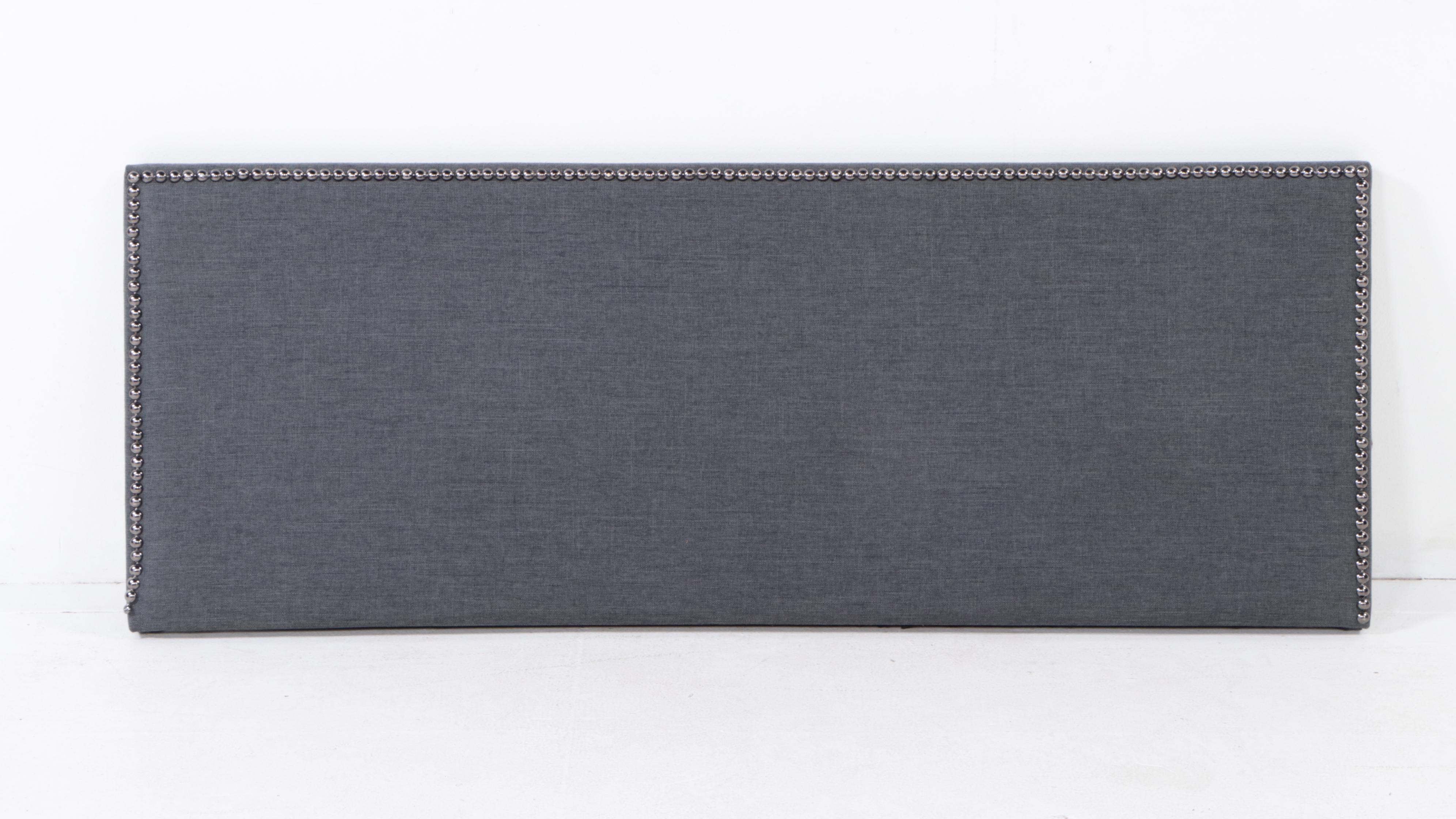 Three Contemporary Upholstered Queen Size Headboards with Nailhead Trim