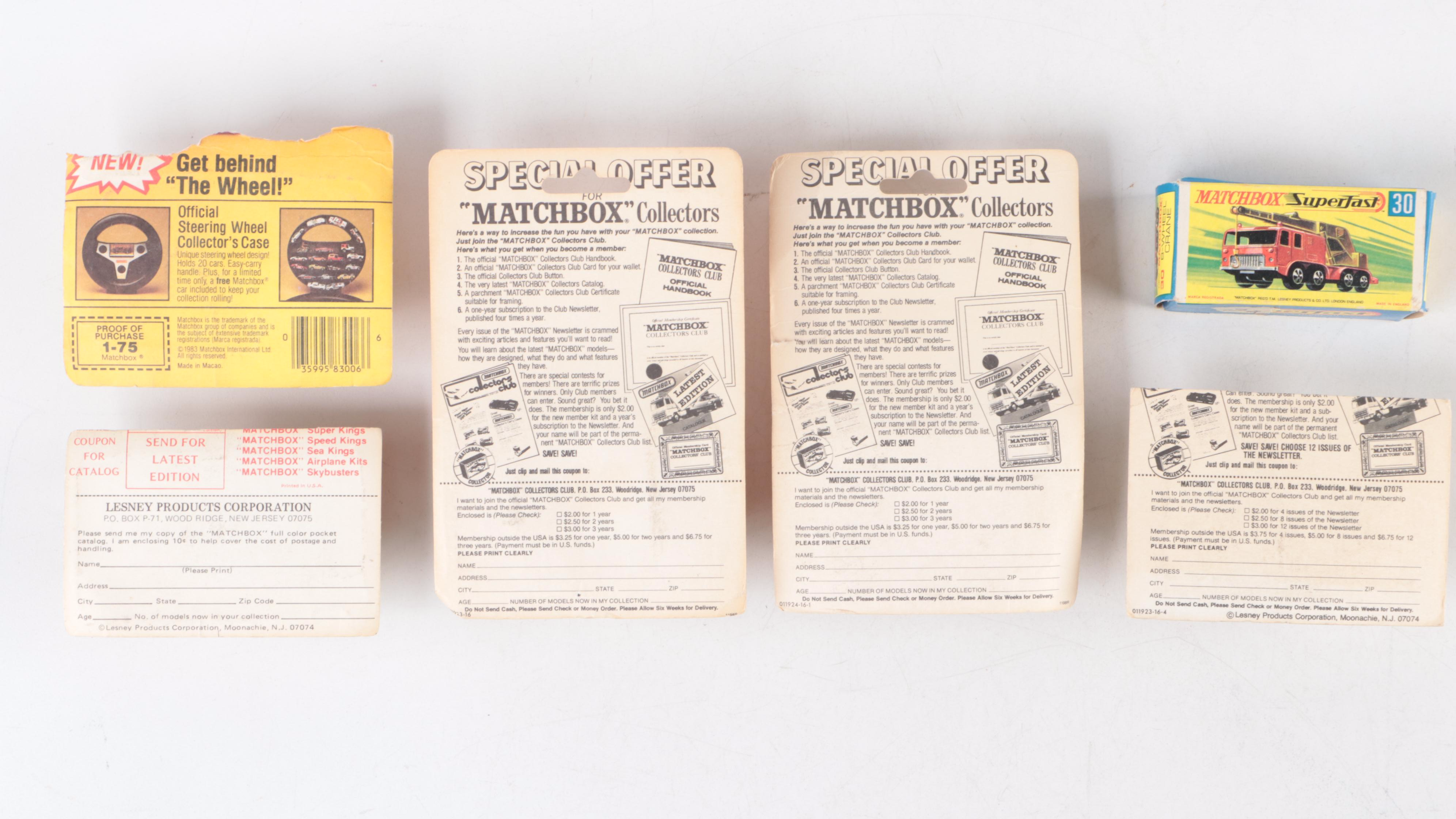 Matchbox Cars and Carrying Case, 1970s