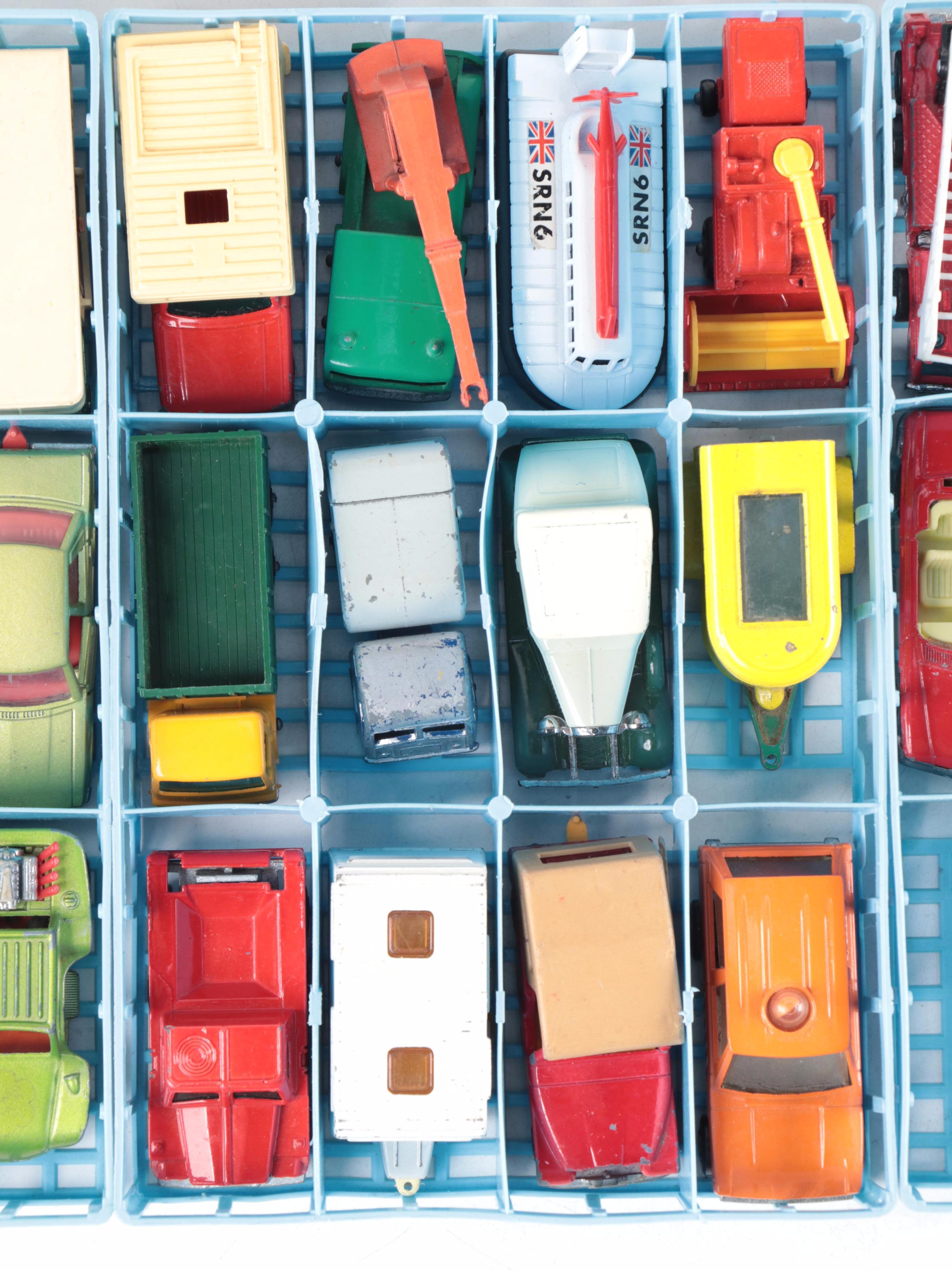 Matchbox Cars and Carrying Case, 1970s