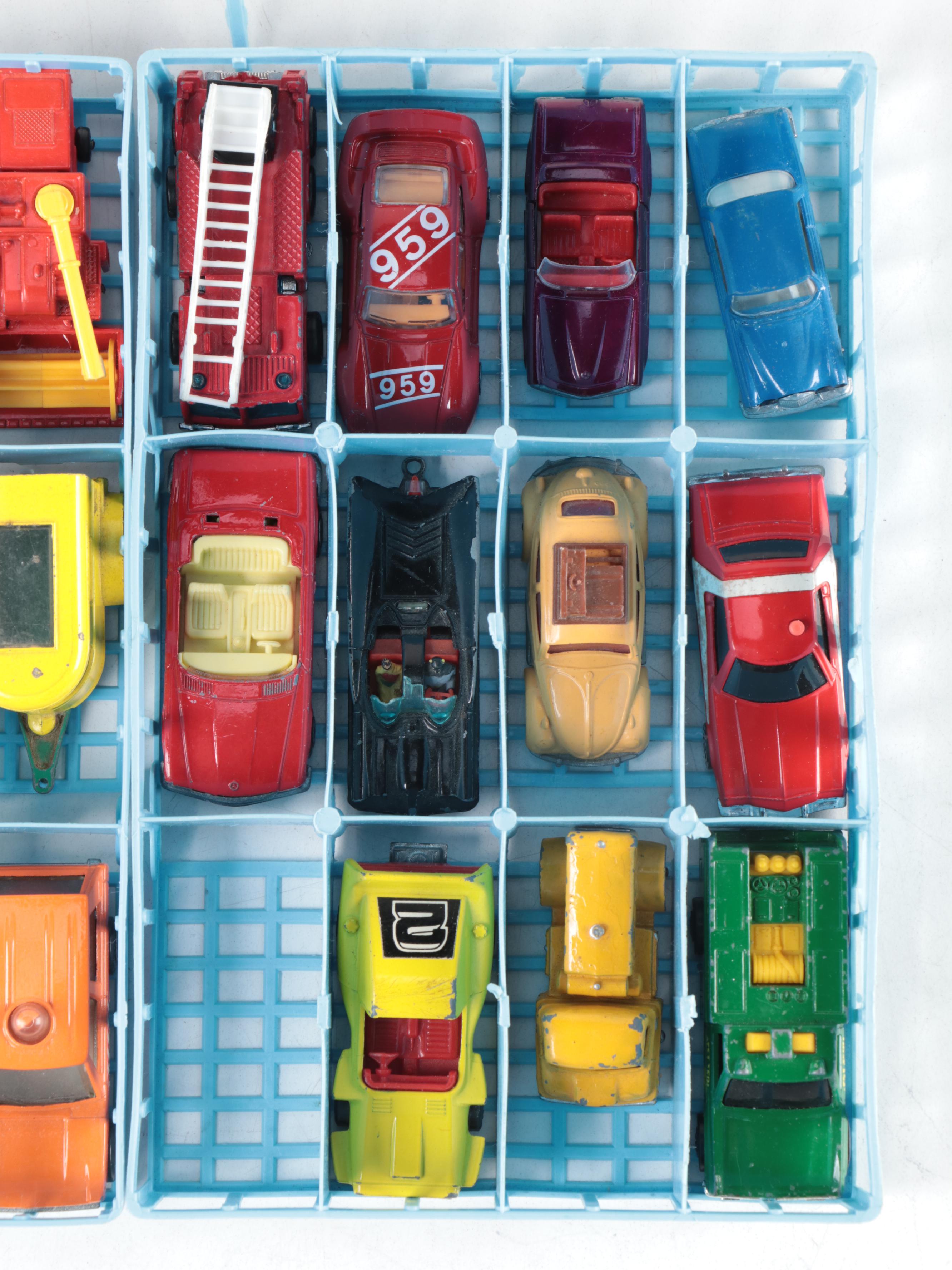 Matchbox Cars and Carrying Case, 1970s