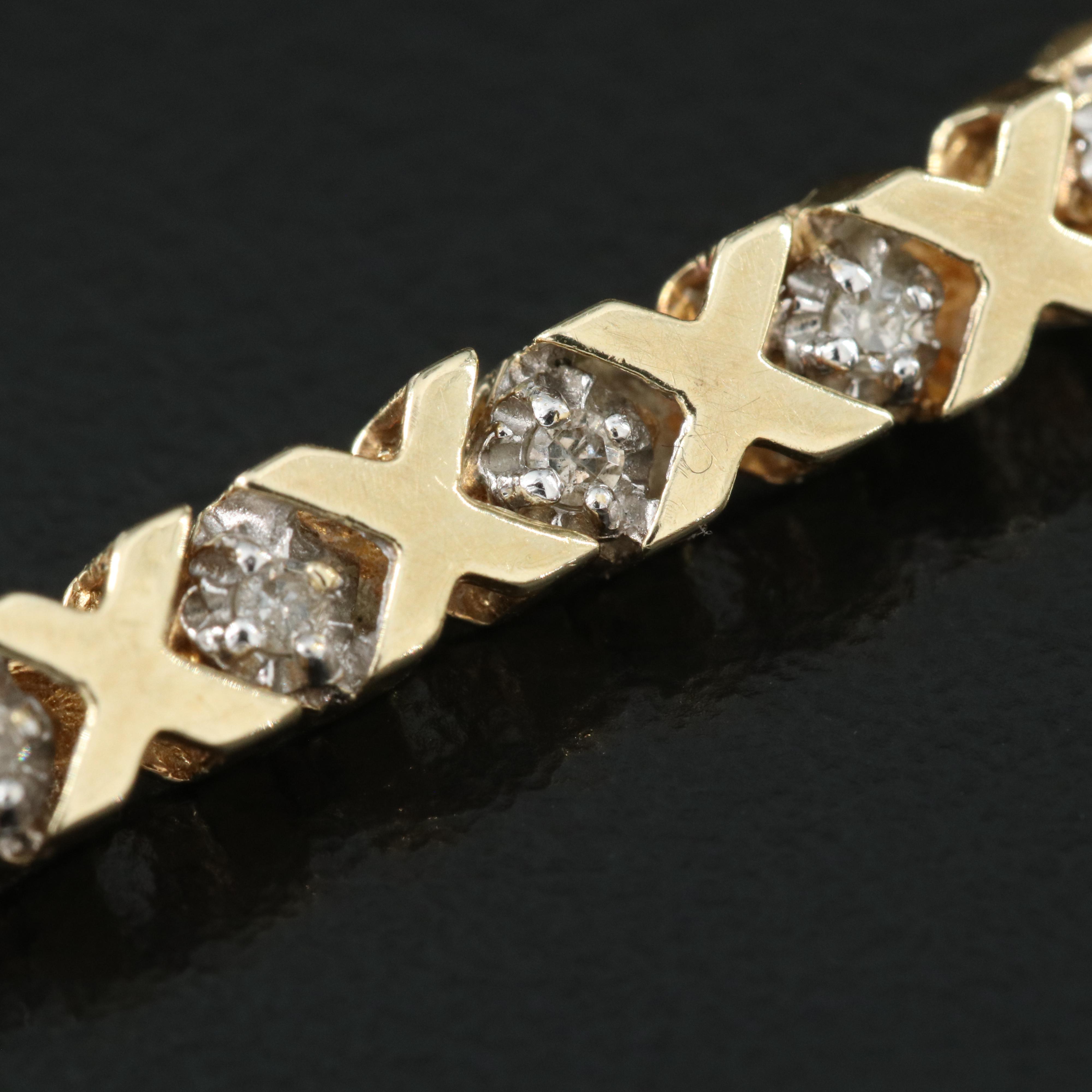 10K Diamond "X" Tennis Bracelet