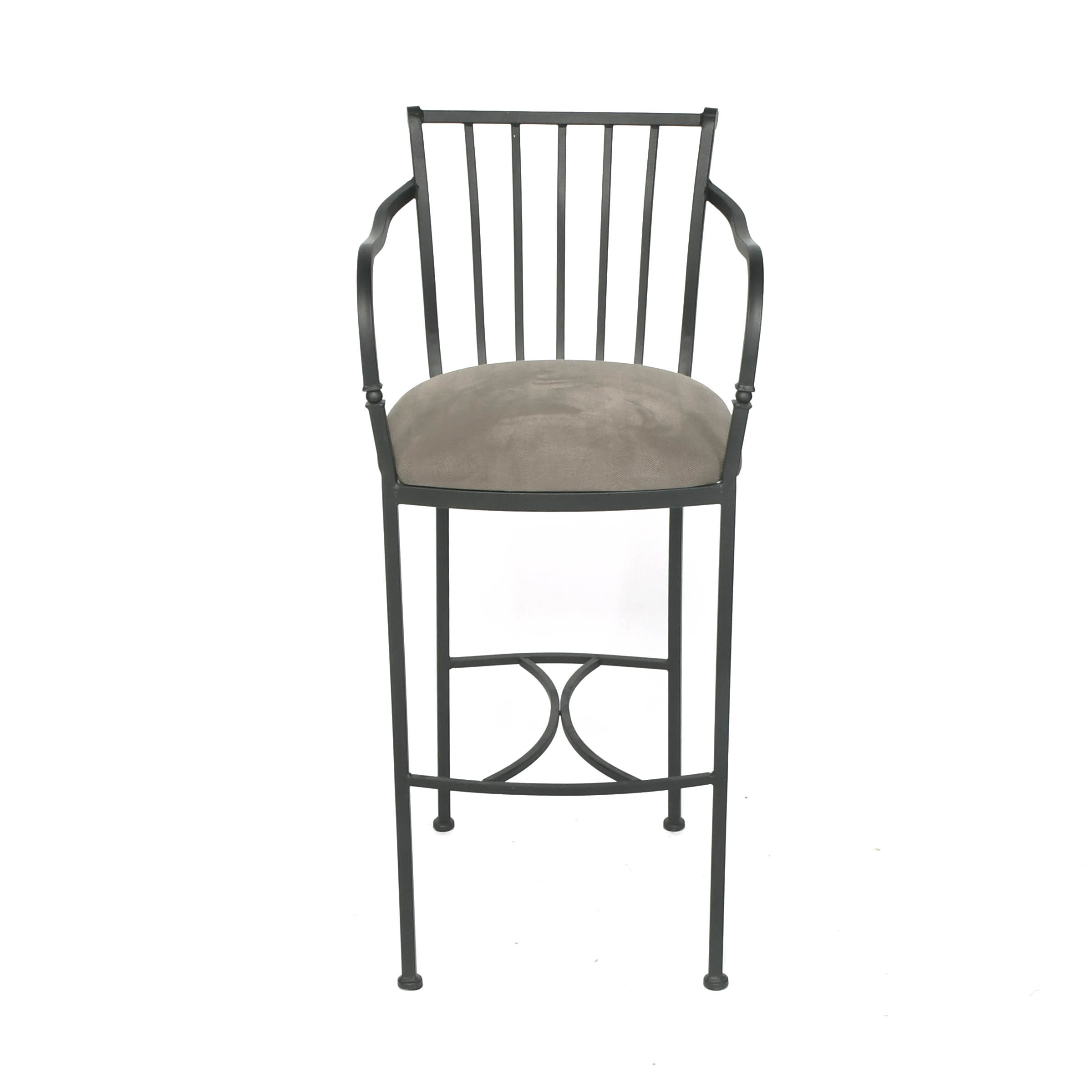 Pair of Wood Swivel Barstools Plus Metal Spindle-Back Barstool