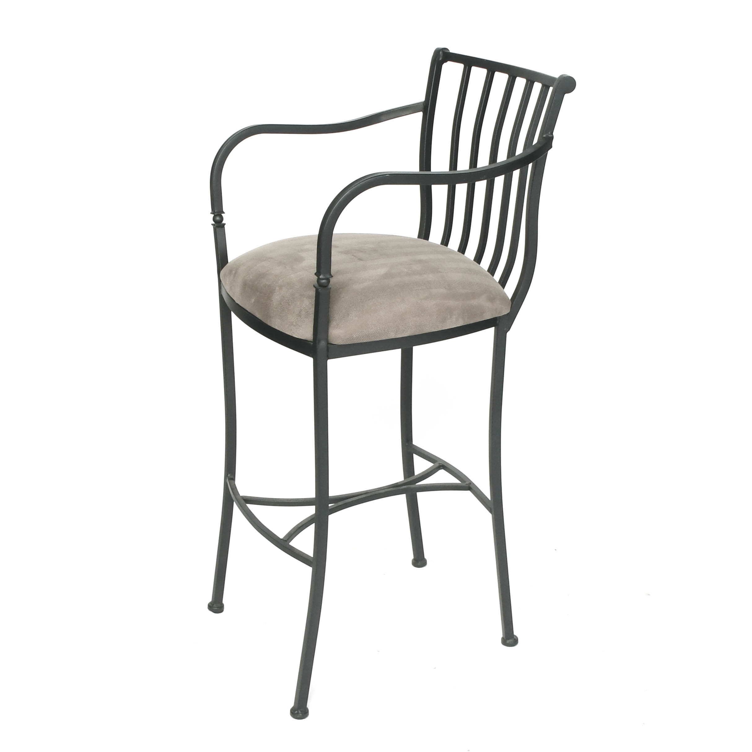 Pair of Wood Swivel Barstools Plus Metal Spindle-Back Barstool