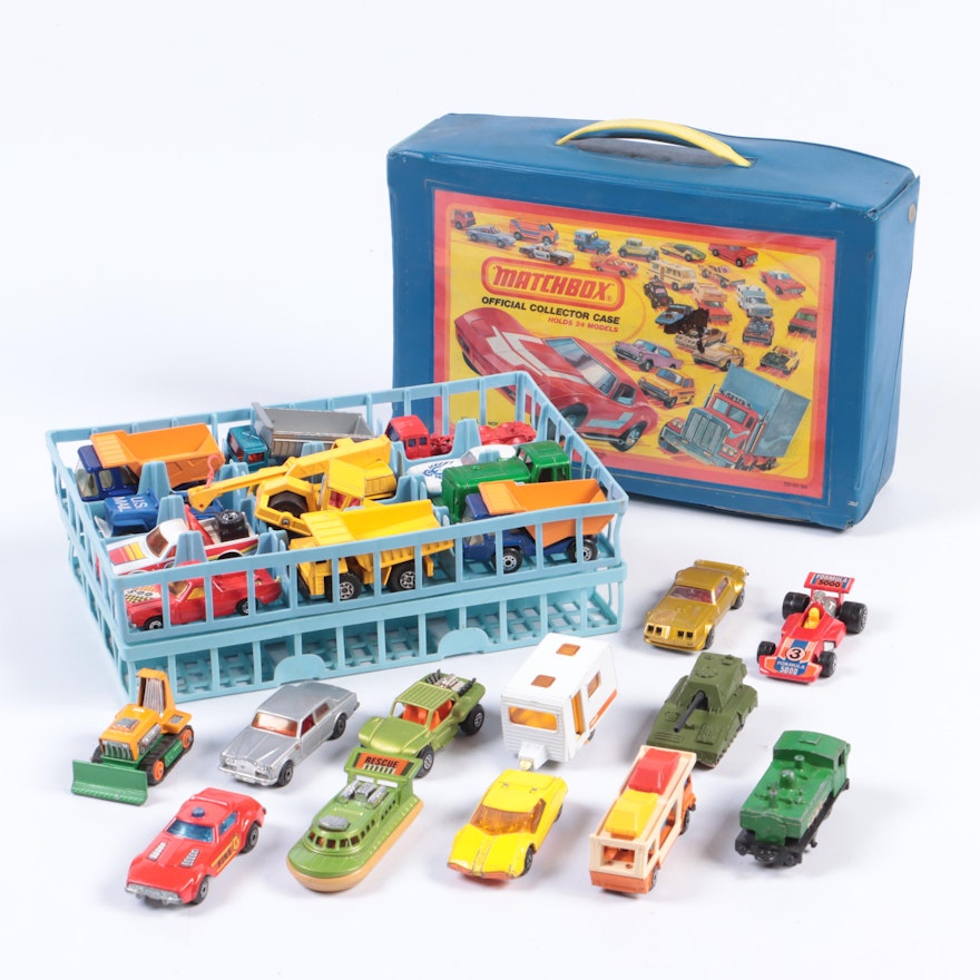 Sold at Auction: Matchbox Carry Case w/ Tag & Cars