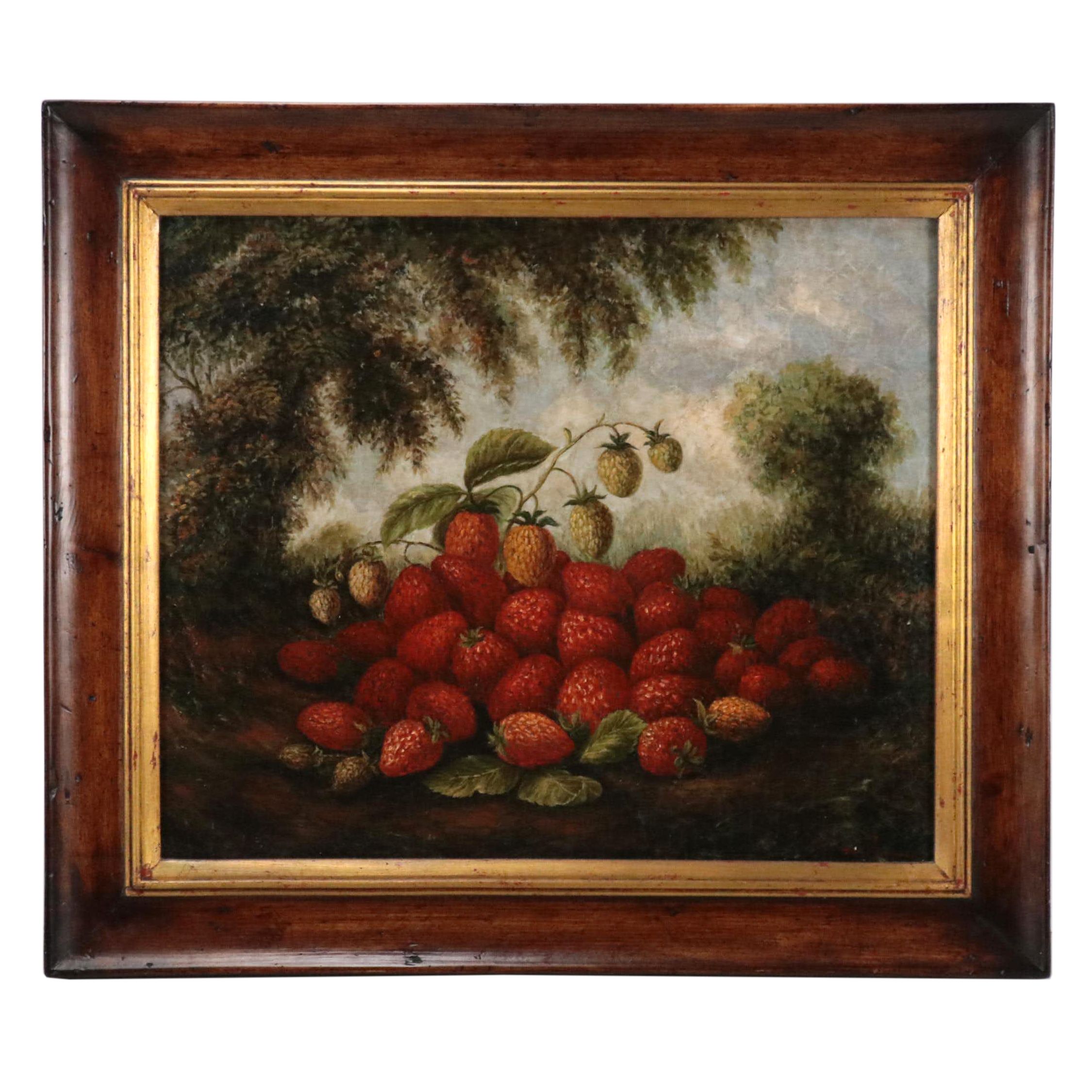 Trevor Jameson Oil Painting of Strawberry Still Life