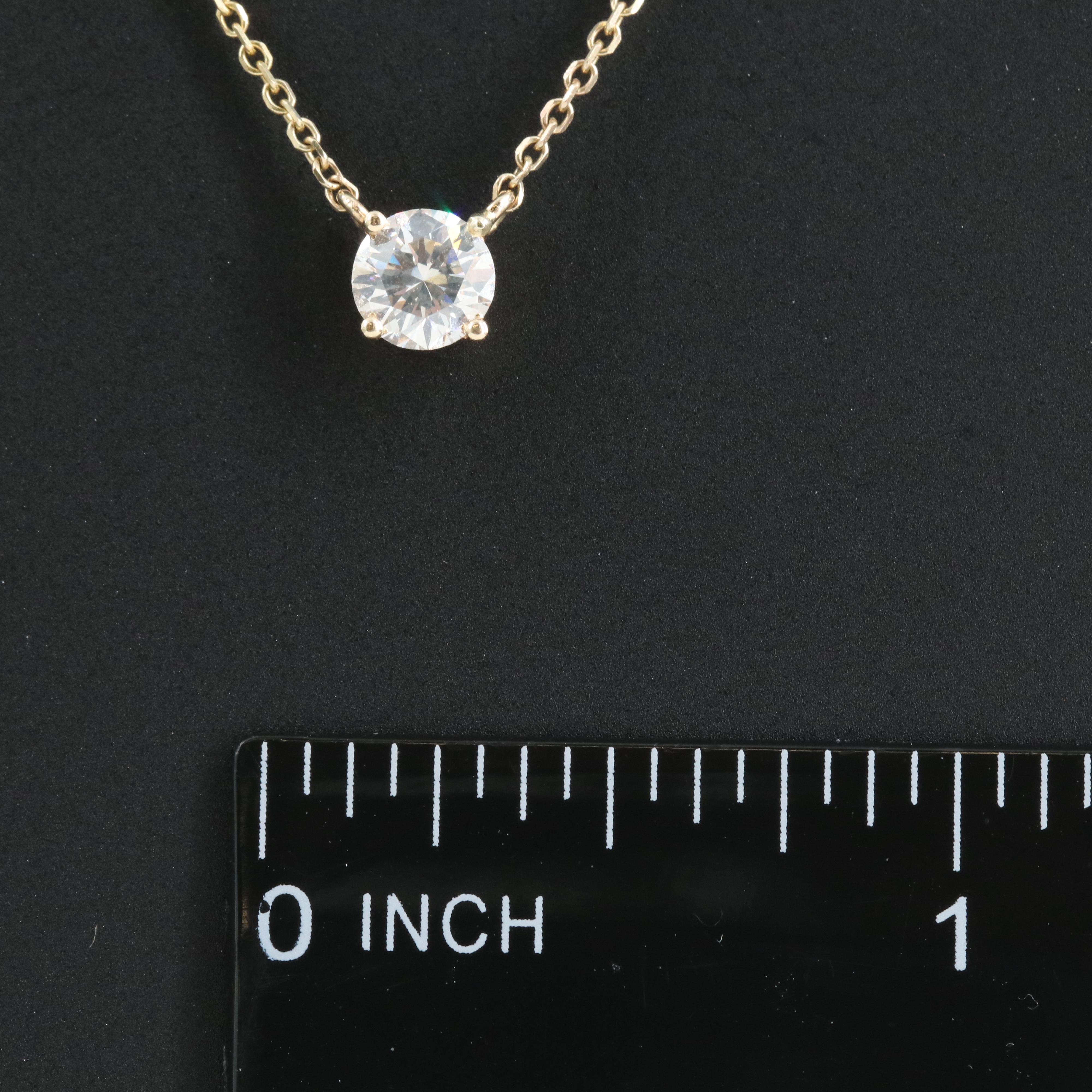 14K 0.53 CT Diamond Solitaire Necklace with Online Digital GIA Report