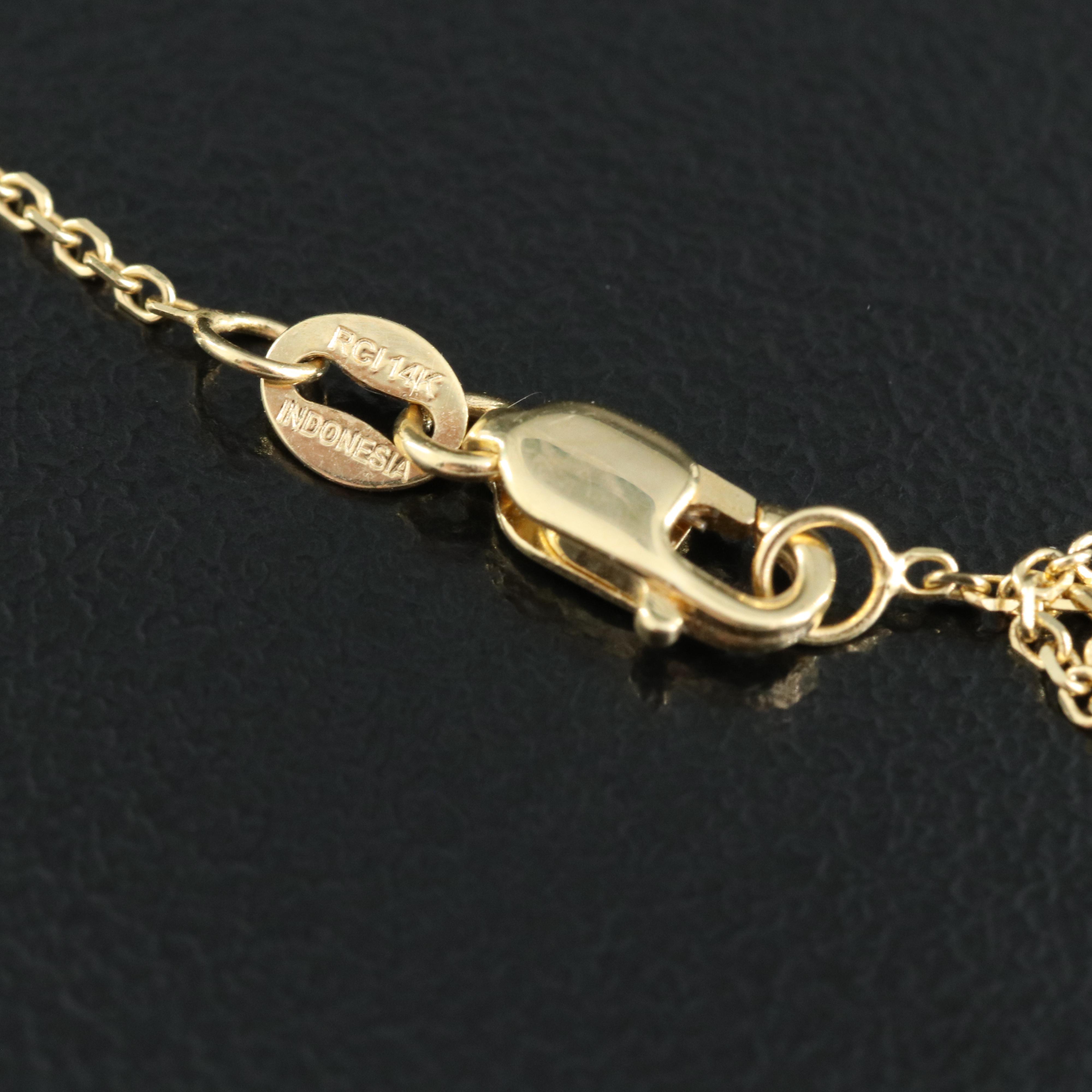 14K 0.53 CT Diamond Solitaire Necklace with Online Digital GIA Report