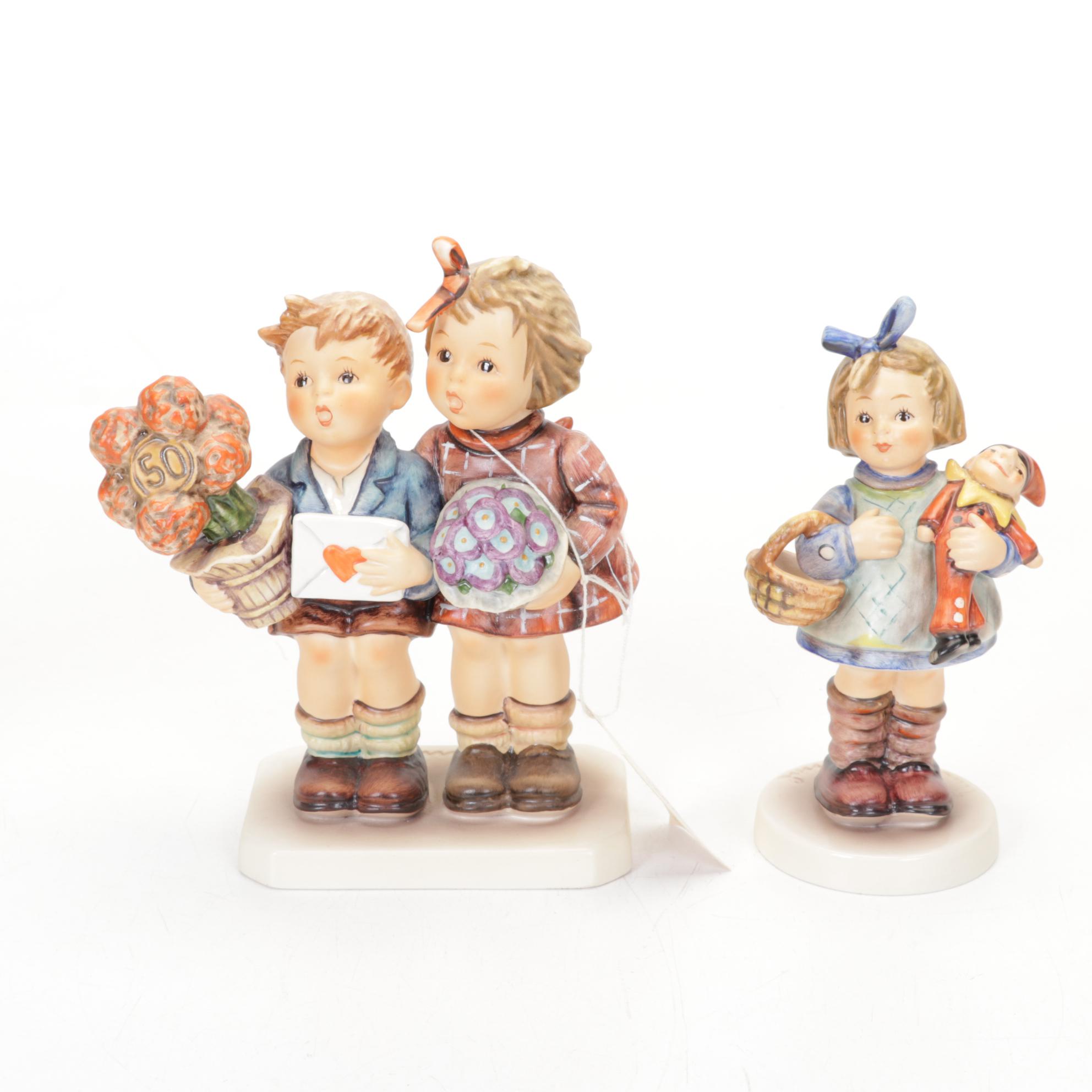 Six Hummel Collector Club Figures with "The Love Lives On" 50th Anniversary