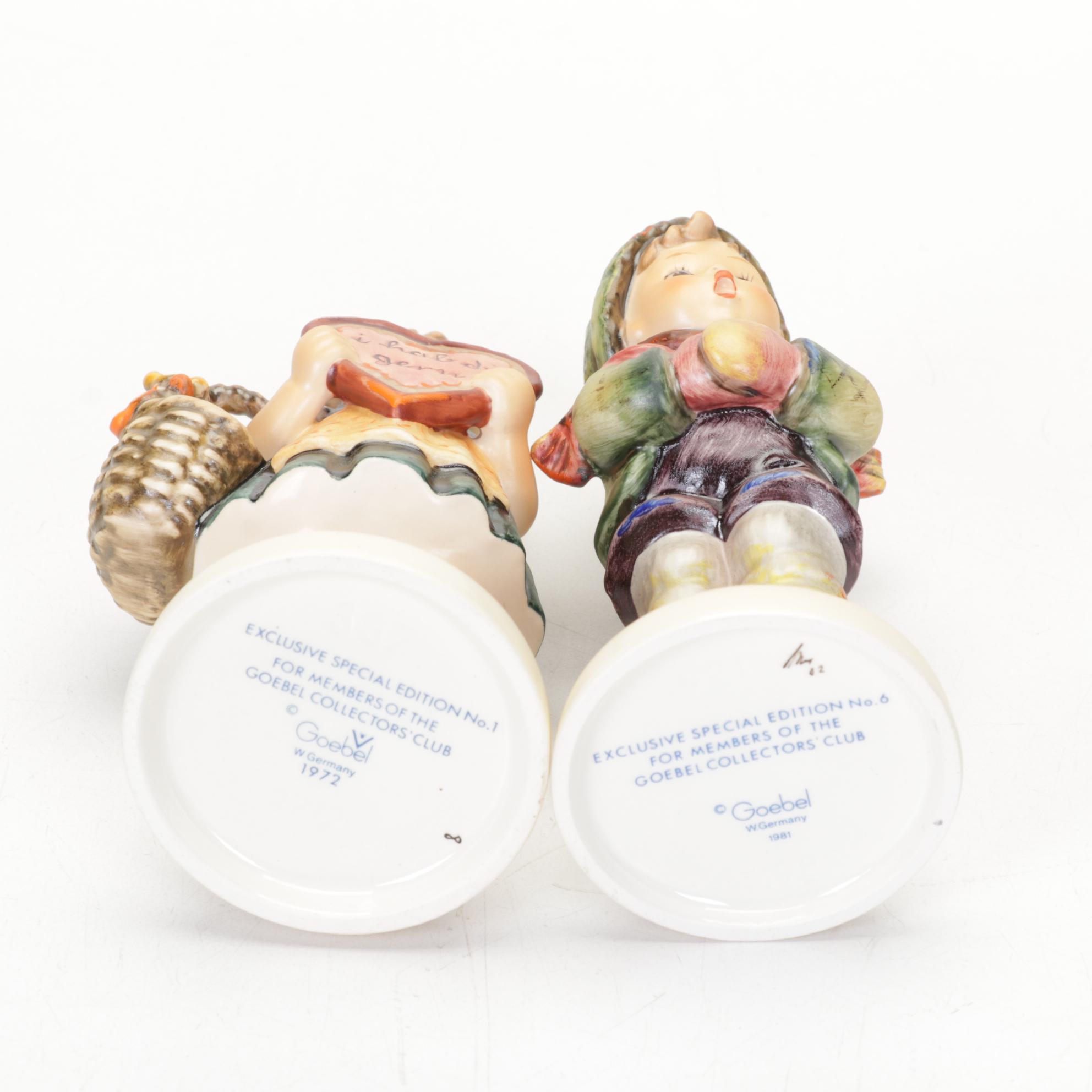 Six Hummel Collector Club Figures with "The Love Lives On" 50th Anniversary