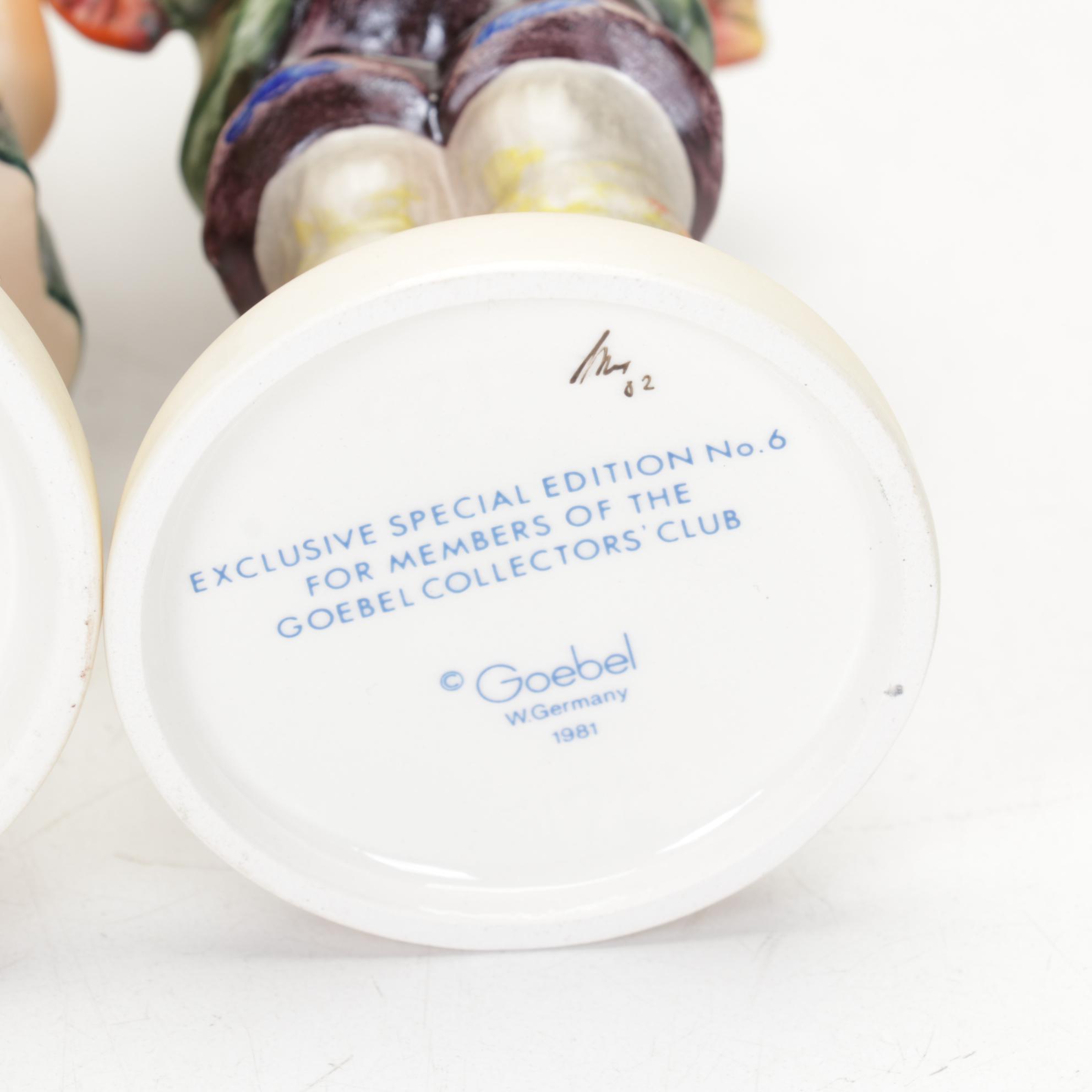 Six Hummel Collector Club Figures with "The Love Lives On" 50th Anniversary