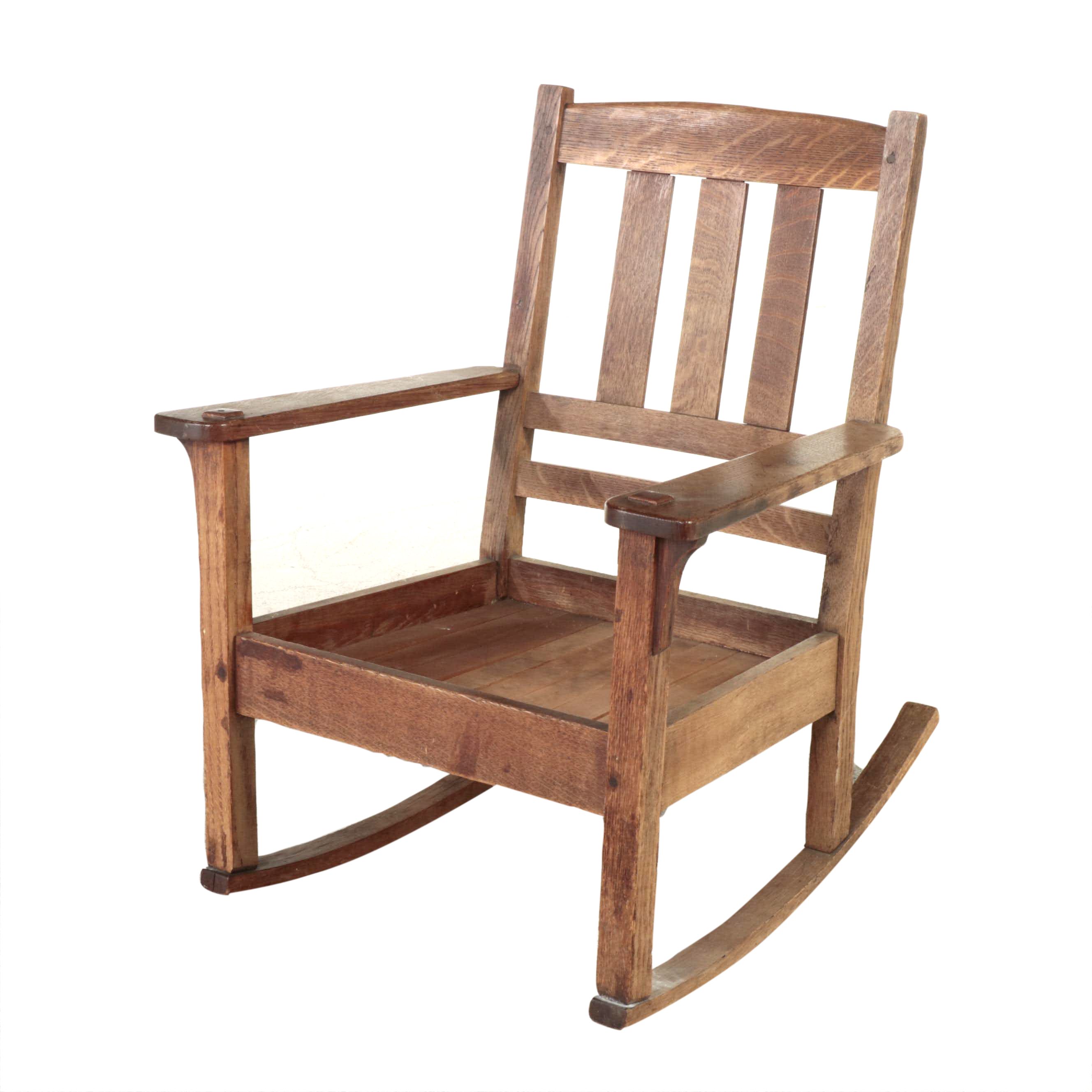 Stickley Bros. Co. Arts and Crafts Quartersawn Oak Rocker, Early 20th Century