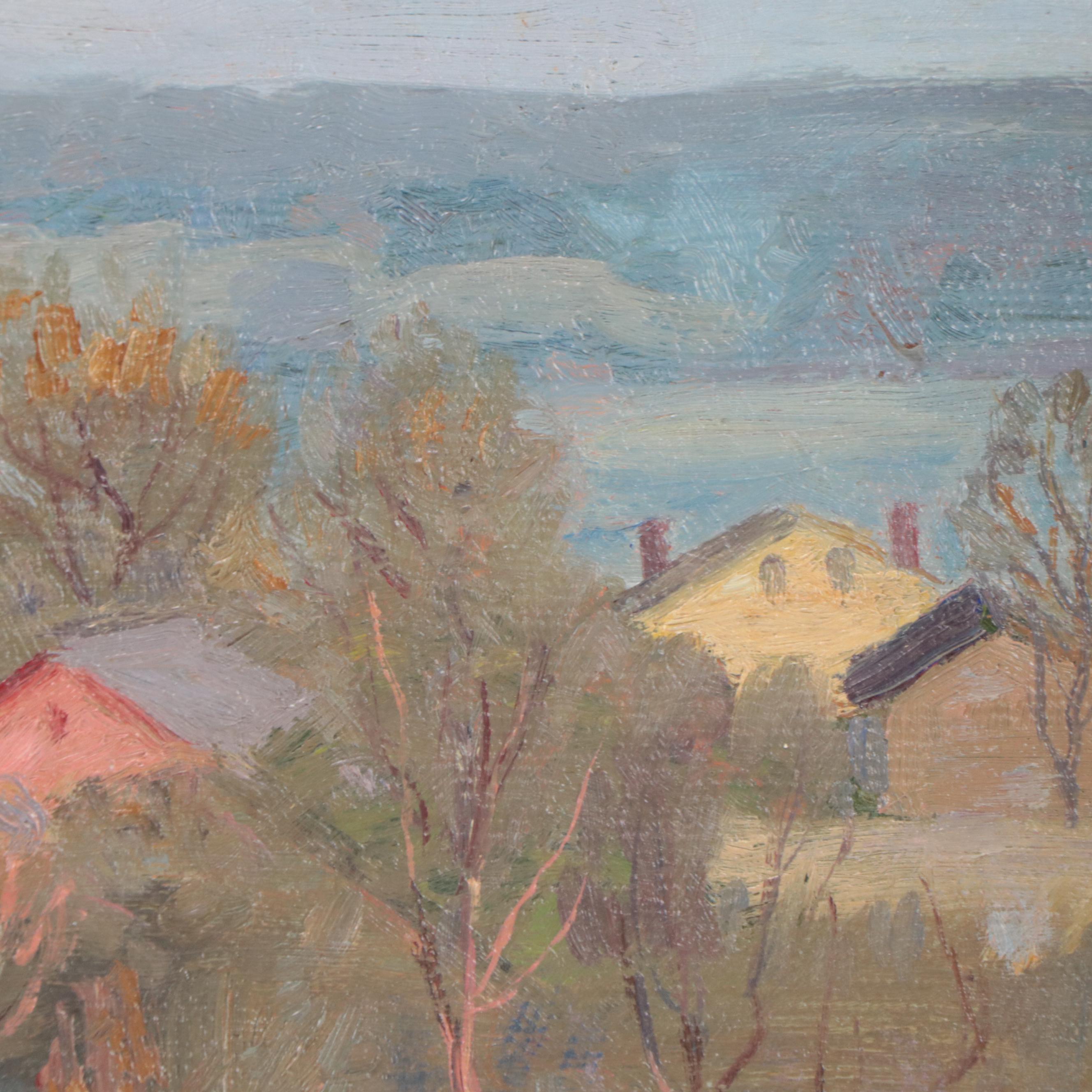 Louise Kamp Countryside Landscape Oil Painting, Circa 1930