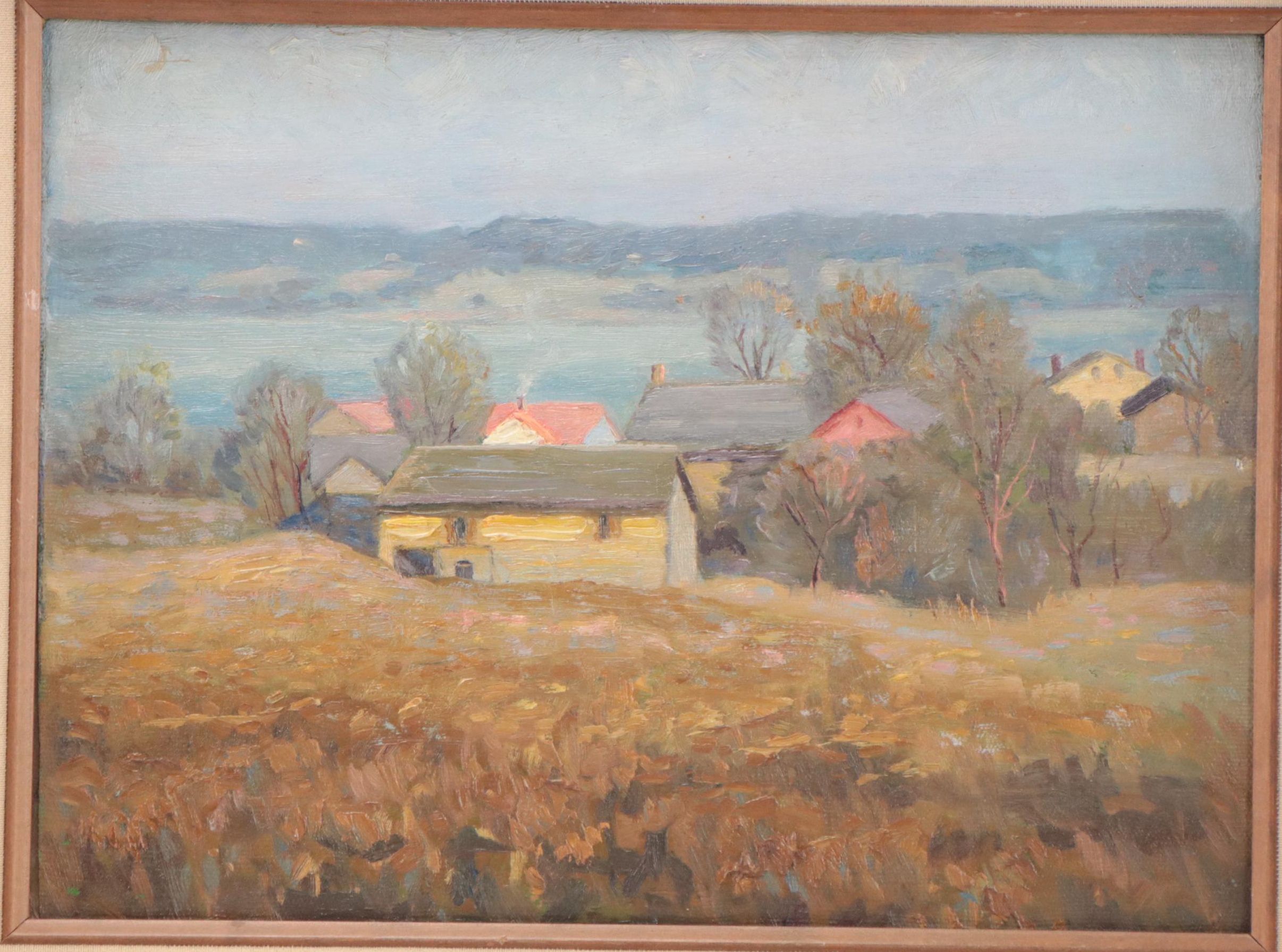 Louise Kamp Countryside Landscape Oil Painting, Circa 1930