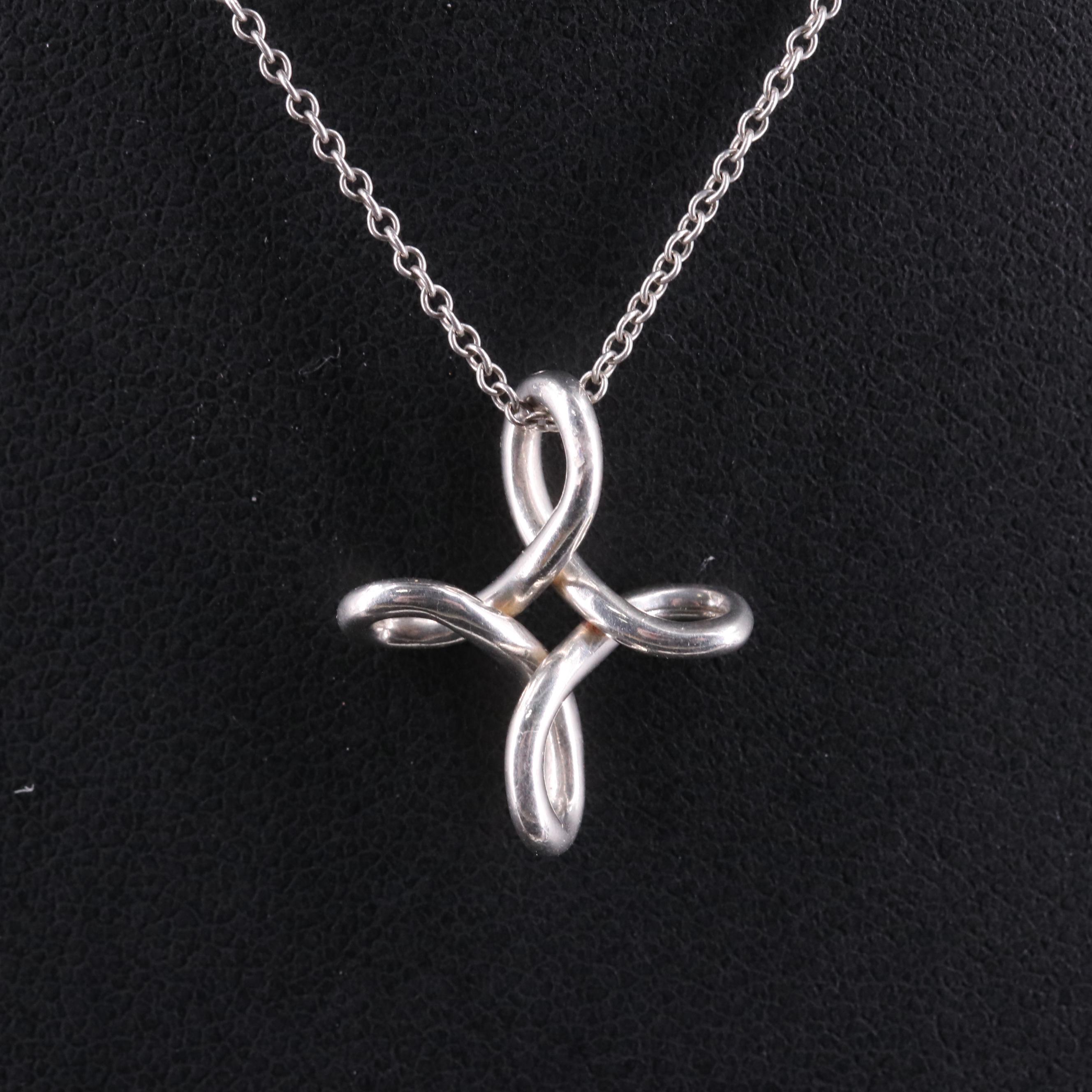 Elsa Peretti for Tiffany & Co.  Sterling "Infinity Cross" Pendant Necklace
