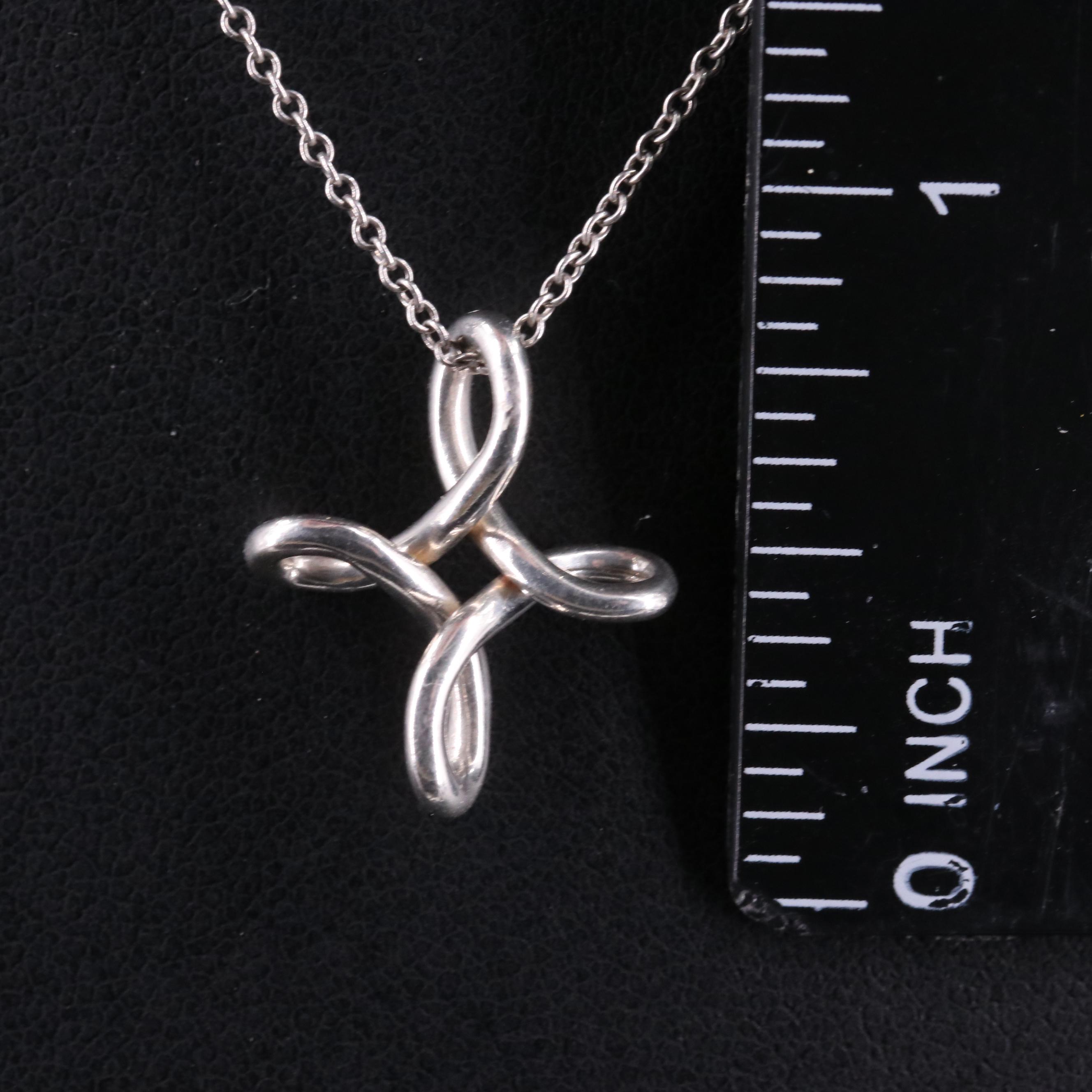 Elsa Peretti for Tiffany & Co.  Sterling "Infinity Cross" Pendant Necklace