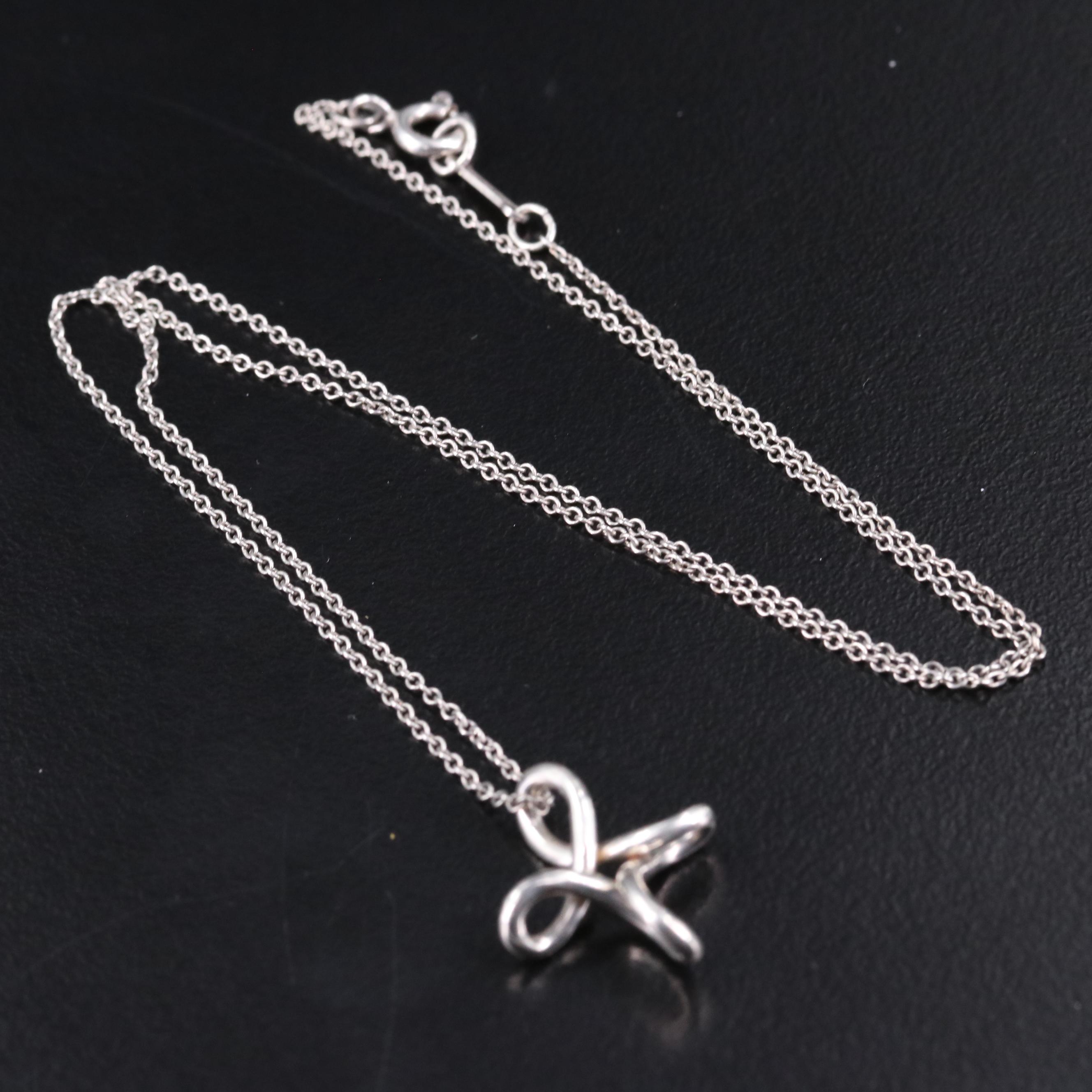 Elsa Peretti for Tiffany & Co.  Sterling "Infinity Cross" Pendant Necklace