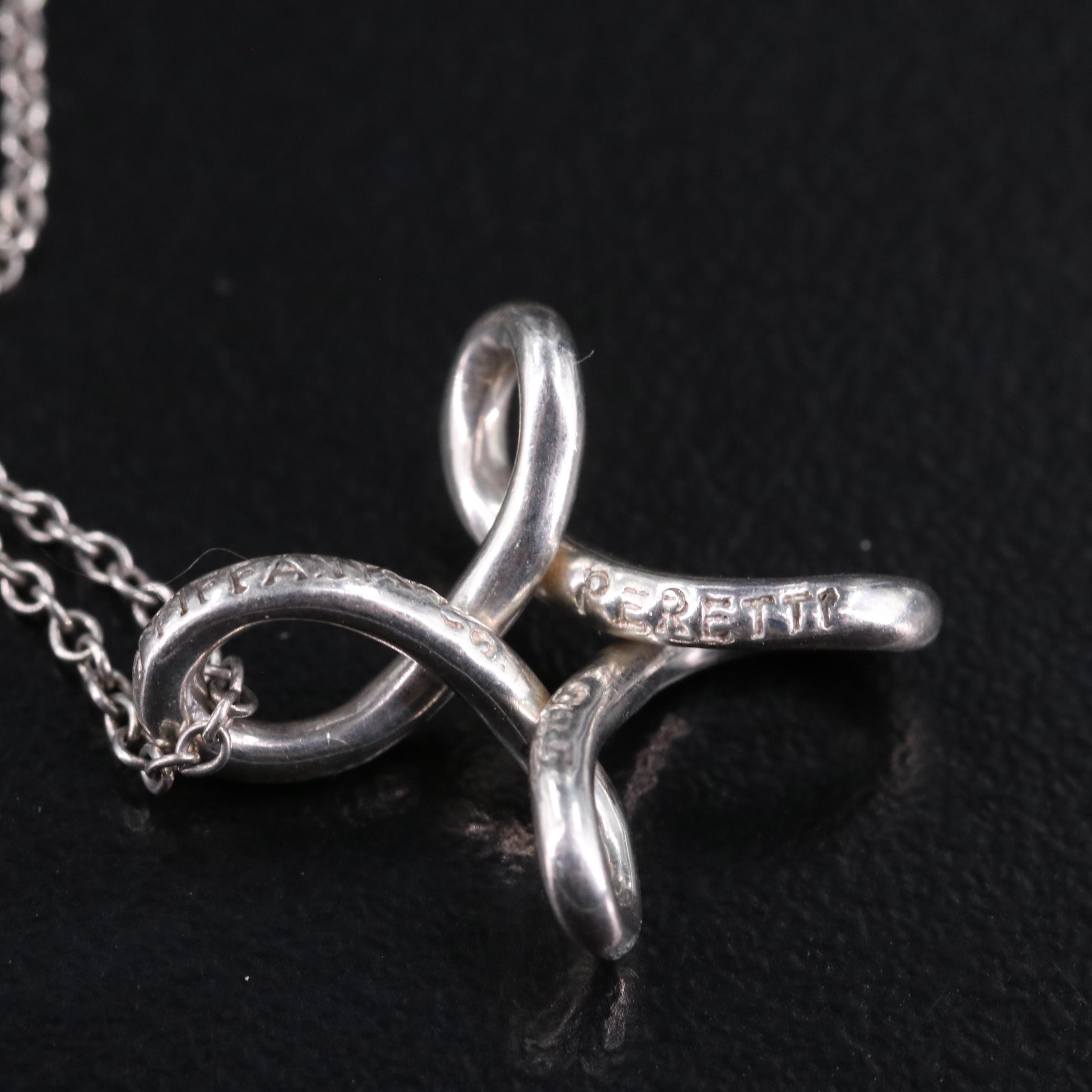 Elsa Peretti for Tiffany & Co.  Sterling "Infinity Cross" Pendant Necklace