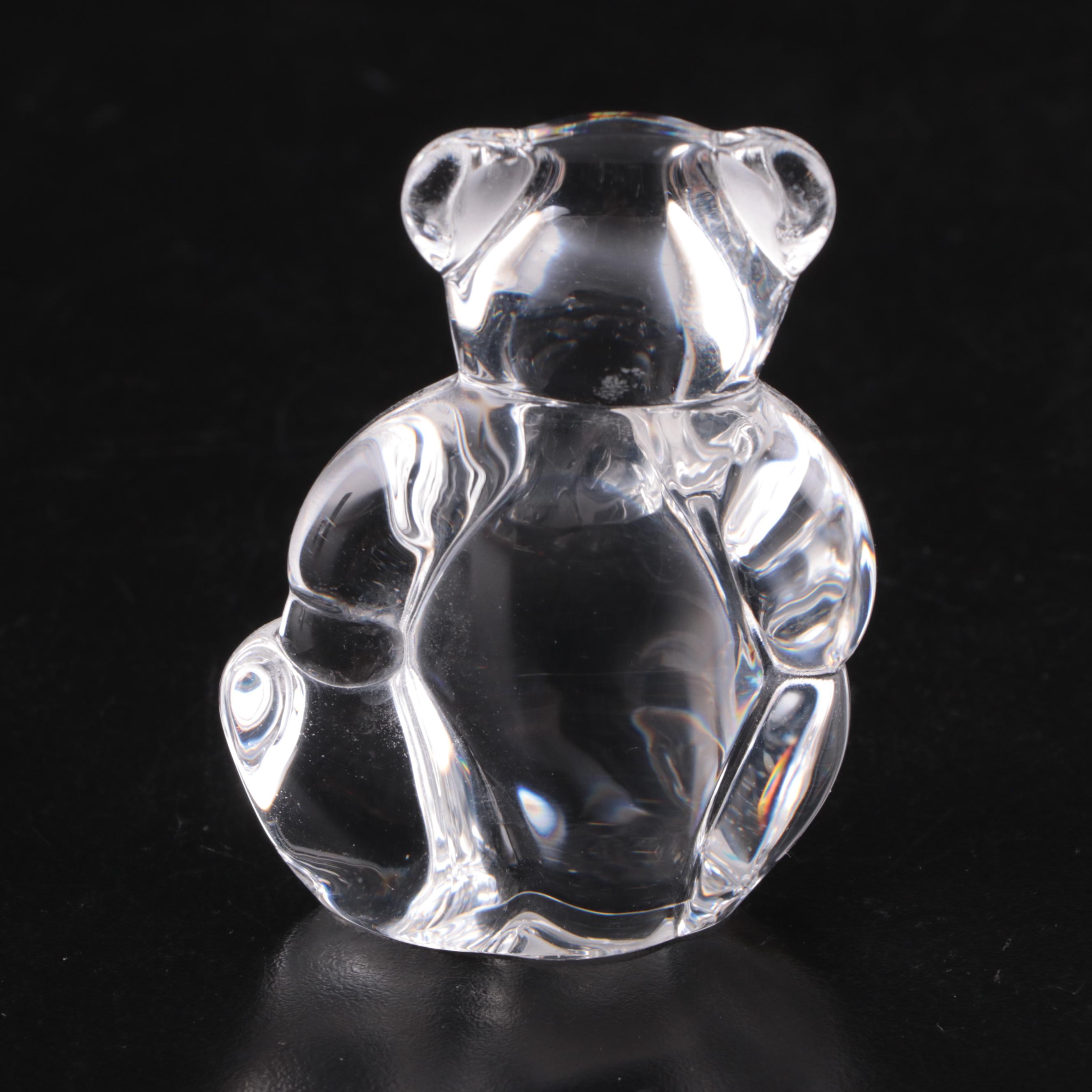Steuben Art Glass "Teddy Bear" and "Cat" Hand Coolers, Late 20th Century
