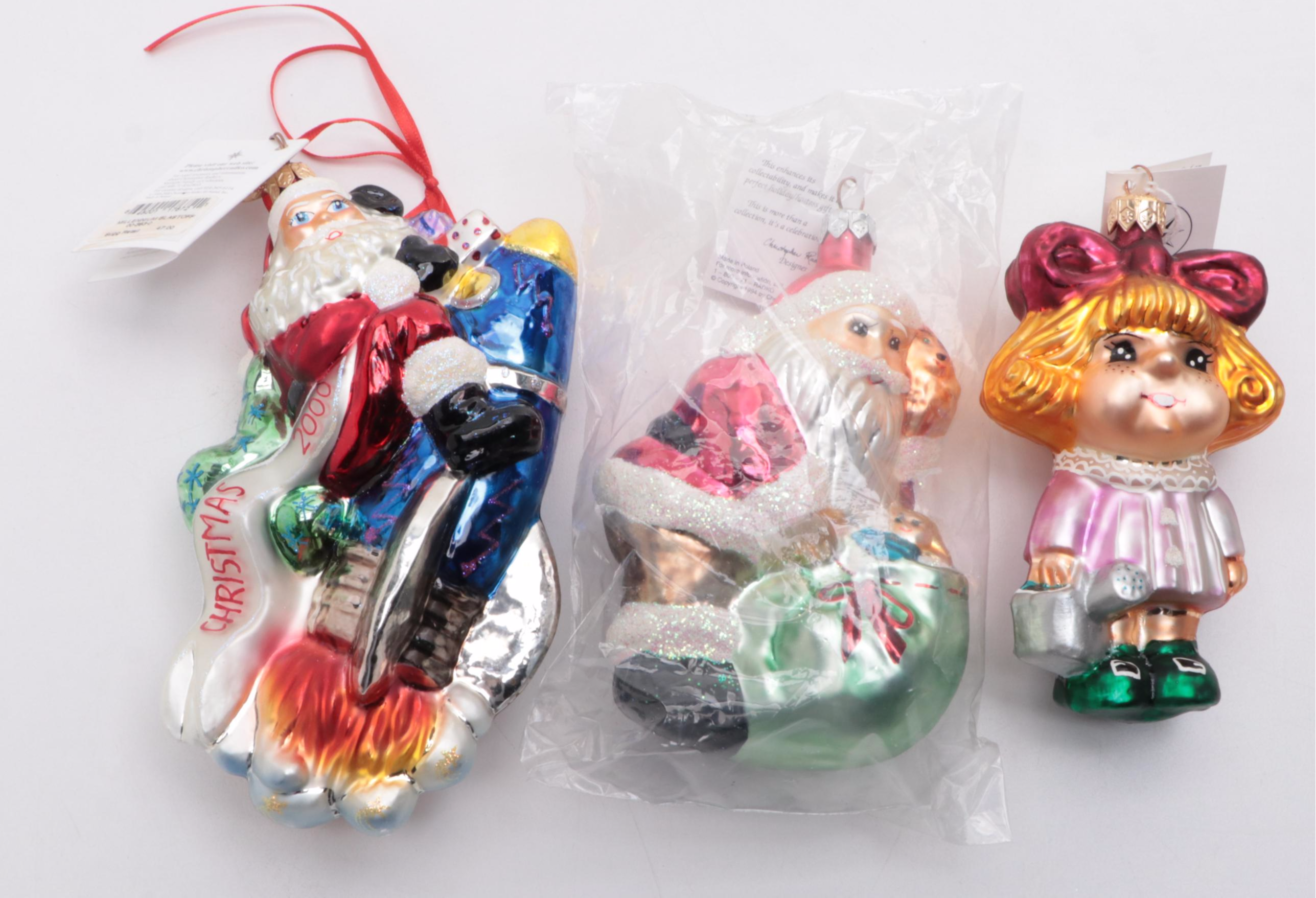 Christopher Radko Glass Ornaments Including "Millennium Blastoff," Late 20th C