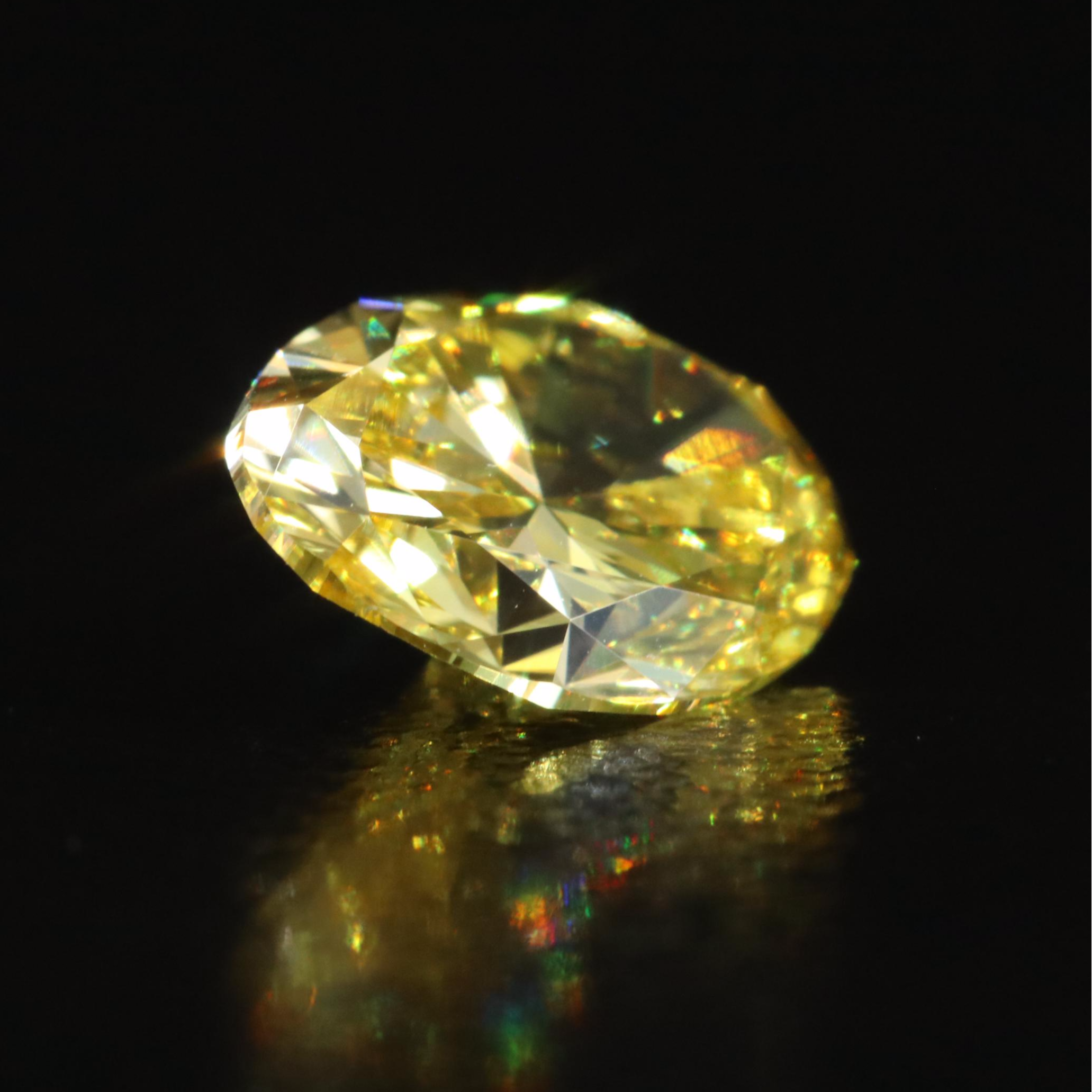 Loose 1.00 CT Fancy Vivid Yellow Diamond