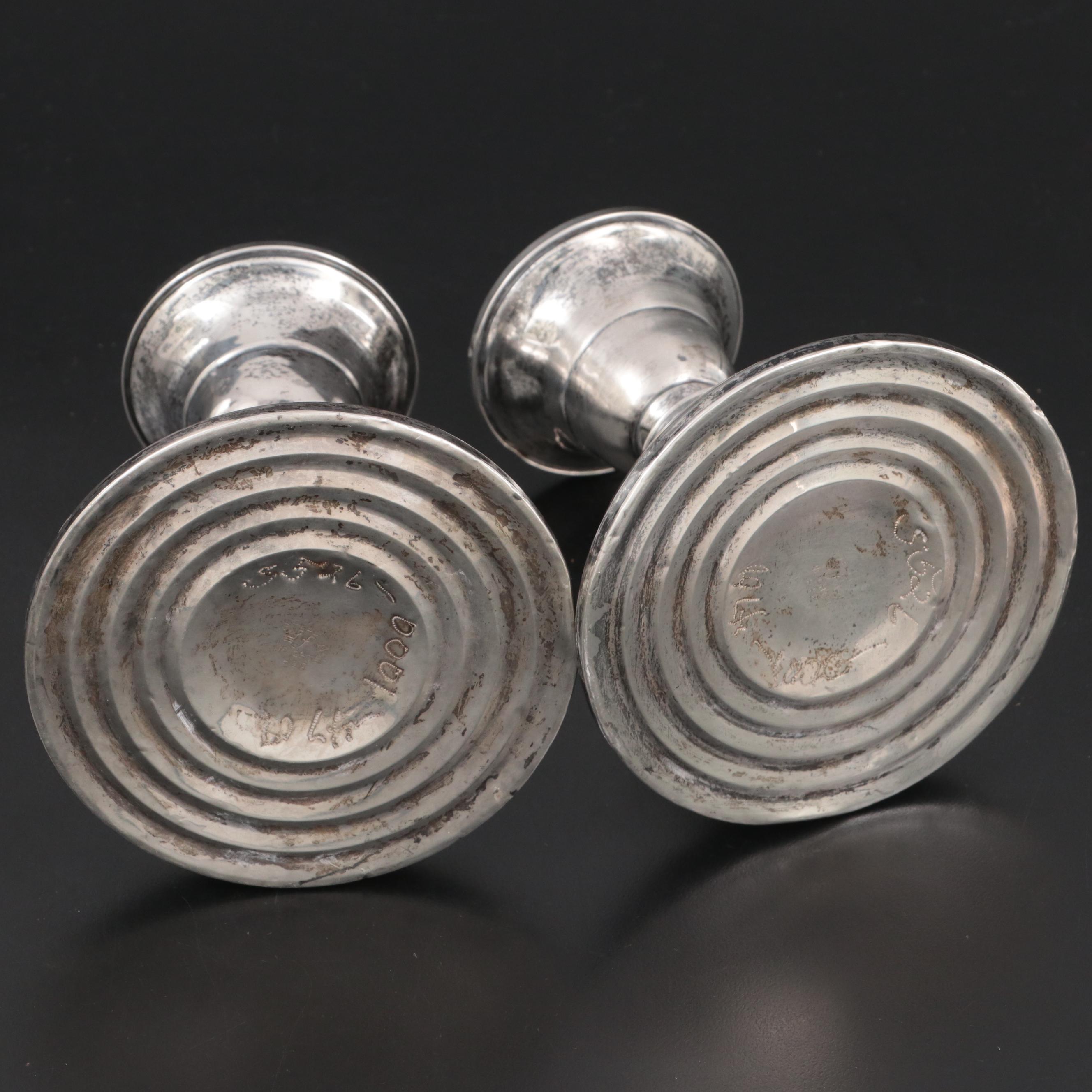 Fisher Silversmiths Sterling Silver Candlesticks, Mid-20th Century