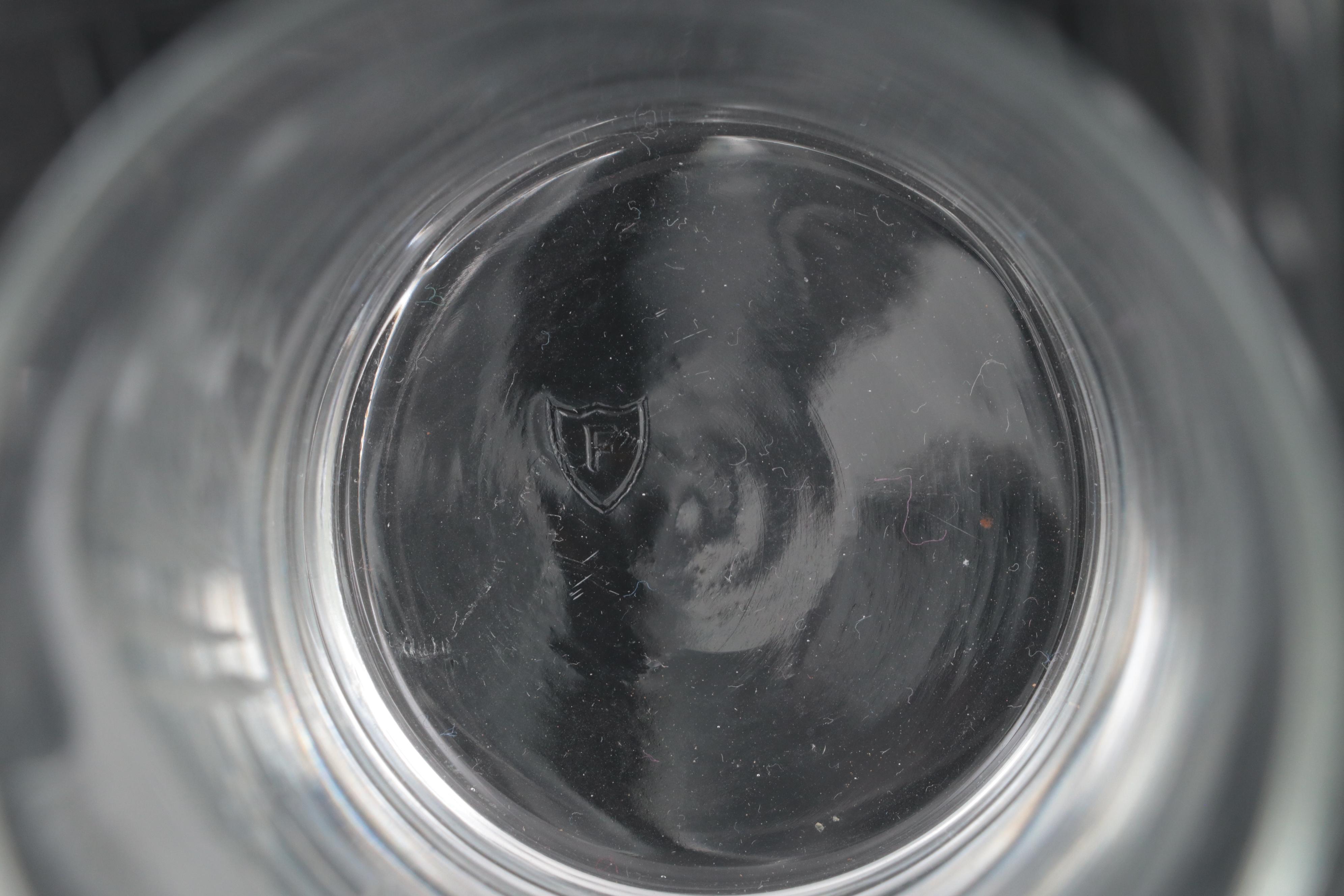 Federal Etched Glass Tumblers, Mid-20th Century