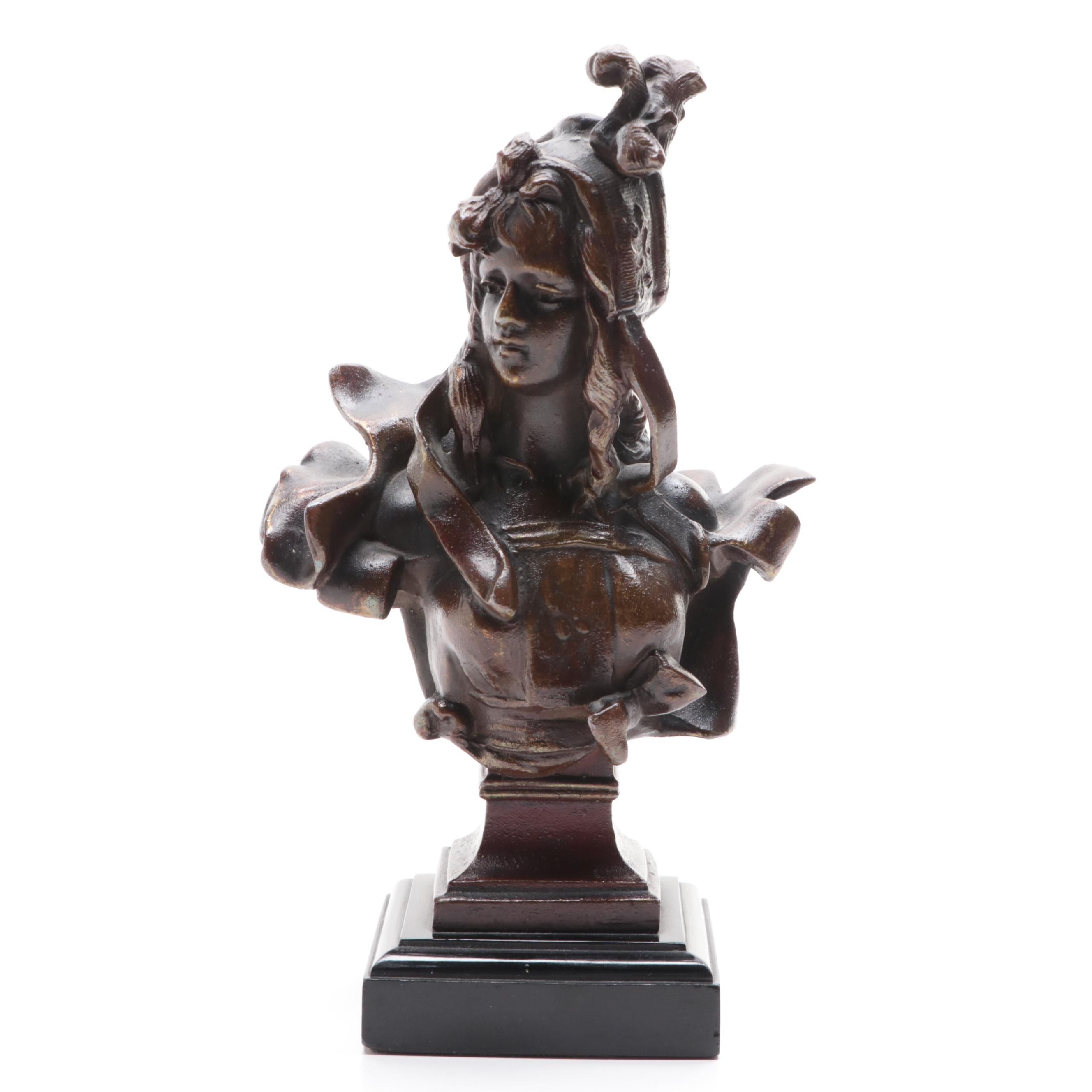 After Anton Nelson "Marianne" Brass Sculpture, 20th Century