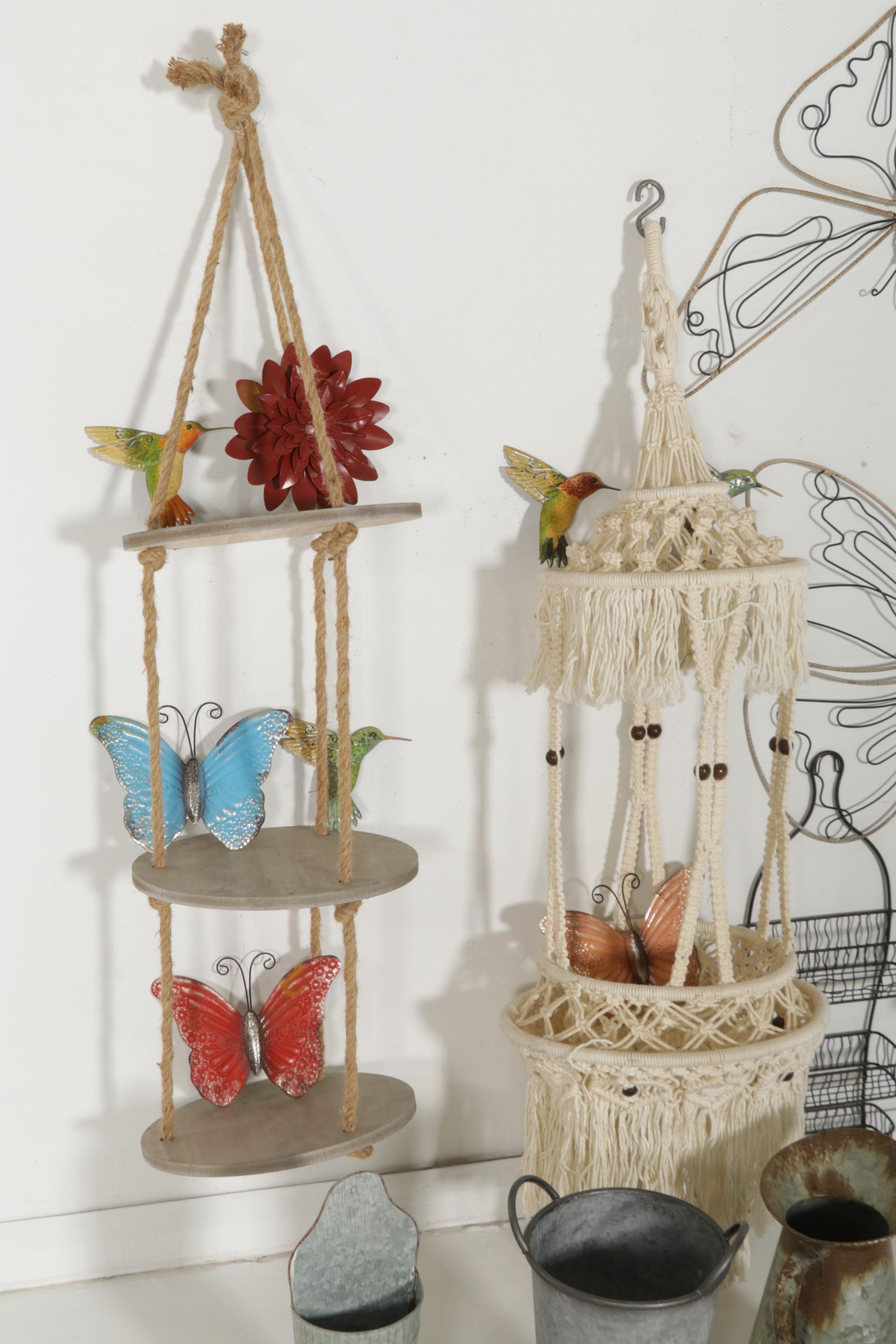 Galvanized Metal Planters and Containers, Wire Butterflies, More Outdoor Décor