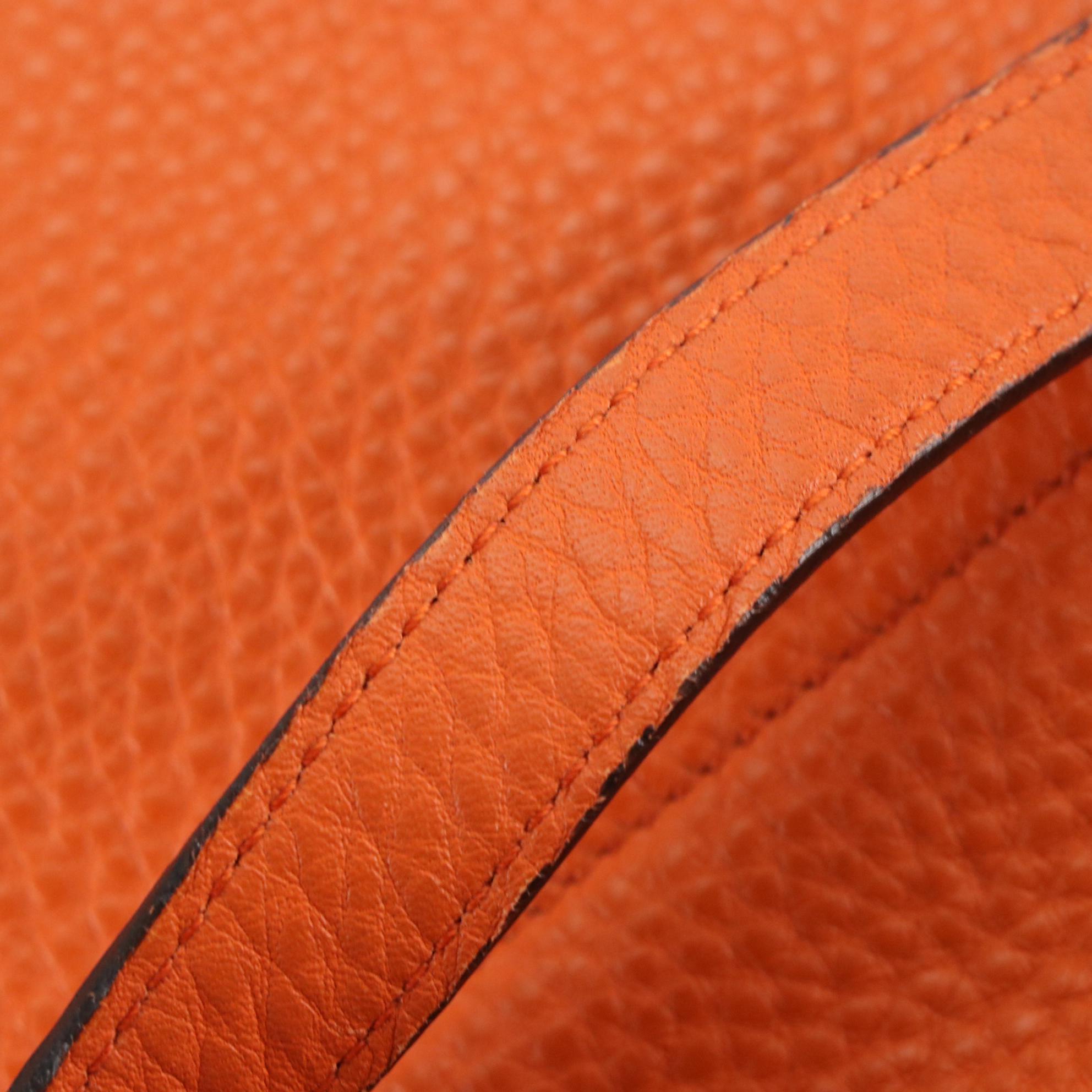 Prada Tote Bag BR5092 in Papaya Vitello Daino Leather