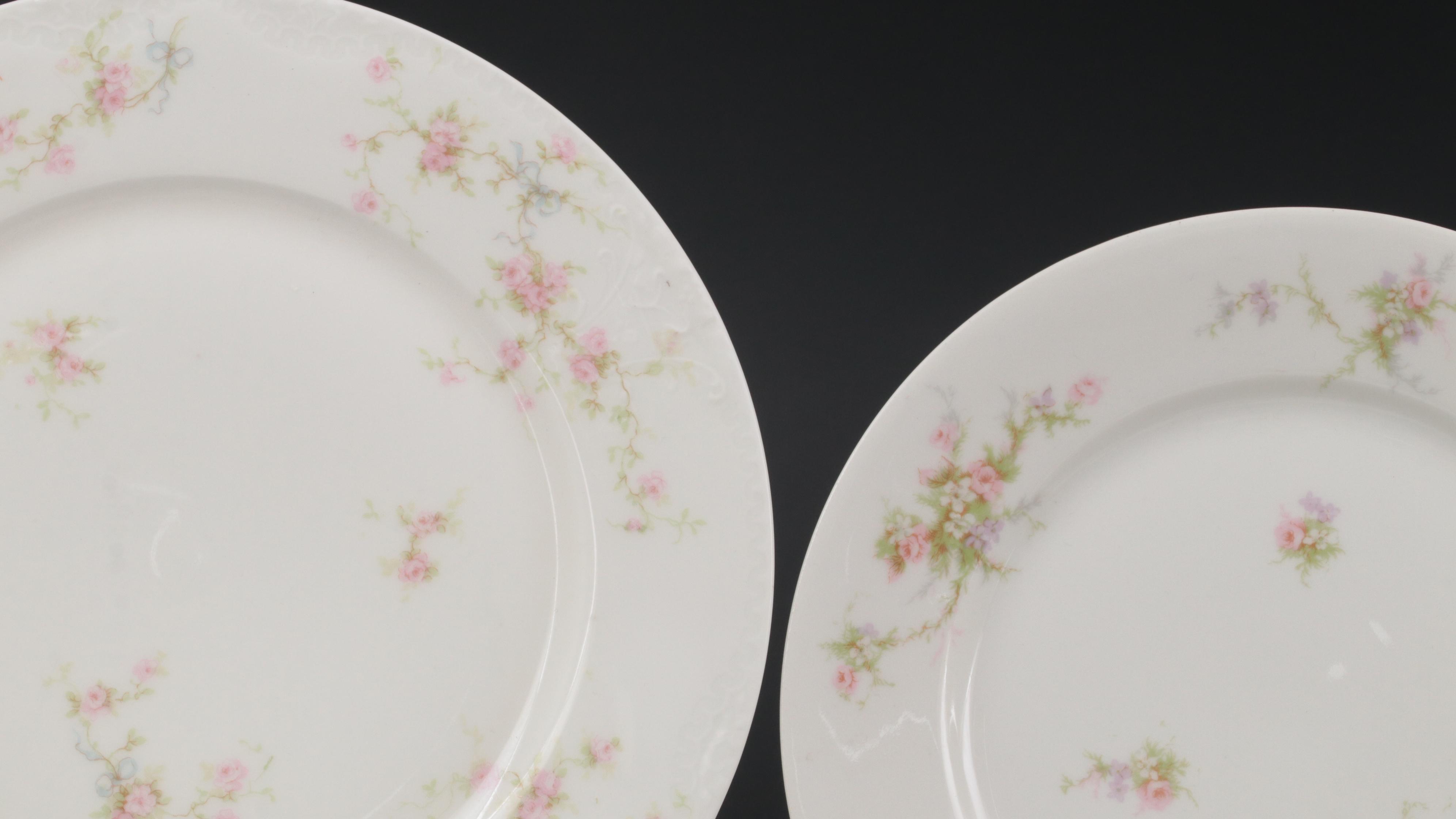 Haviland Limoges "Pink Spray" and Other Porcelain Tea Set and Dinnerware