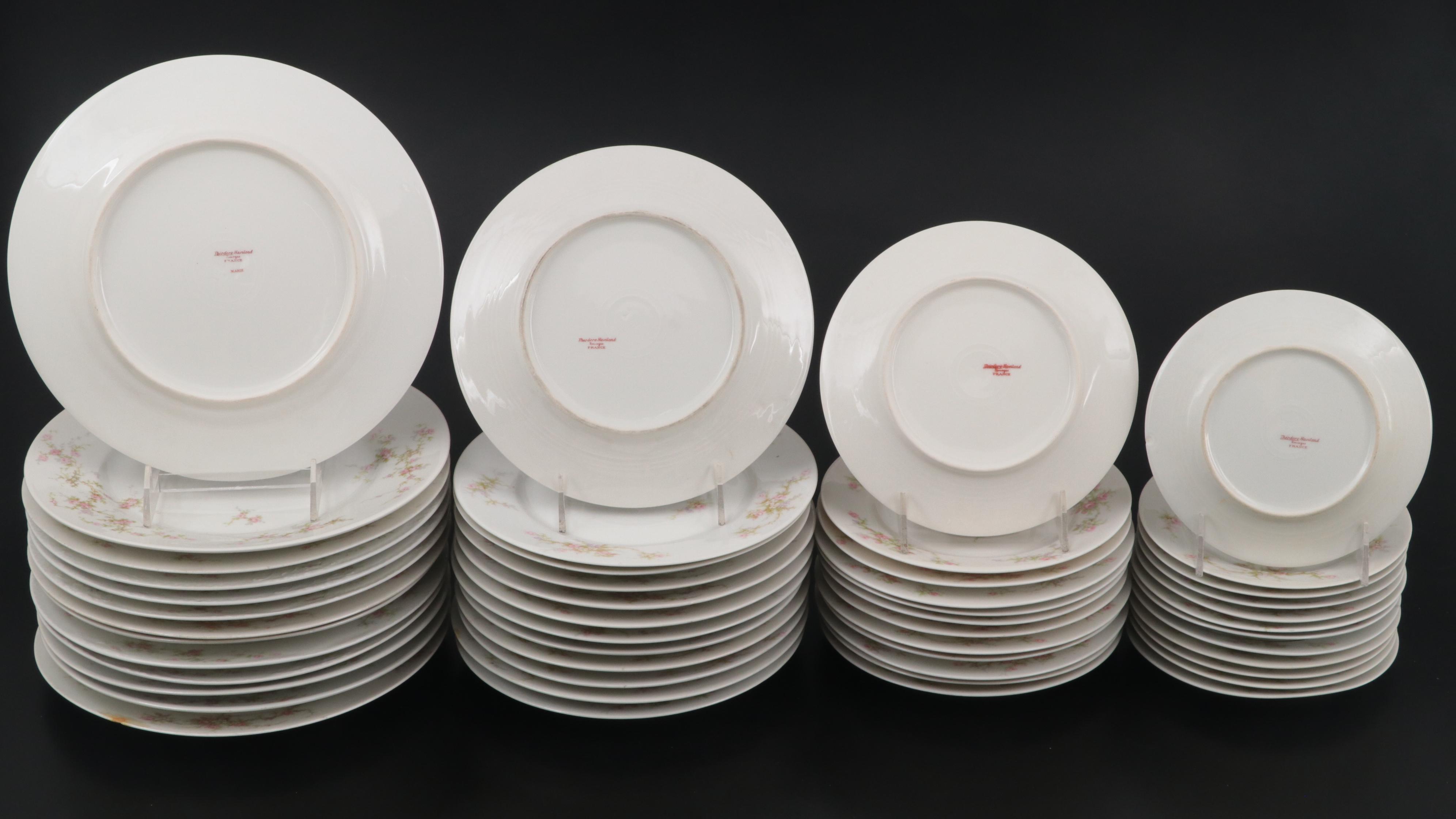 Haviland Limoges "Pink Spray" and Other Porcelain Tea Set and Dinnerware