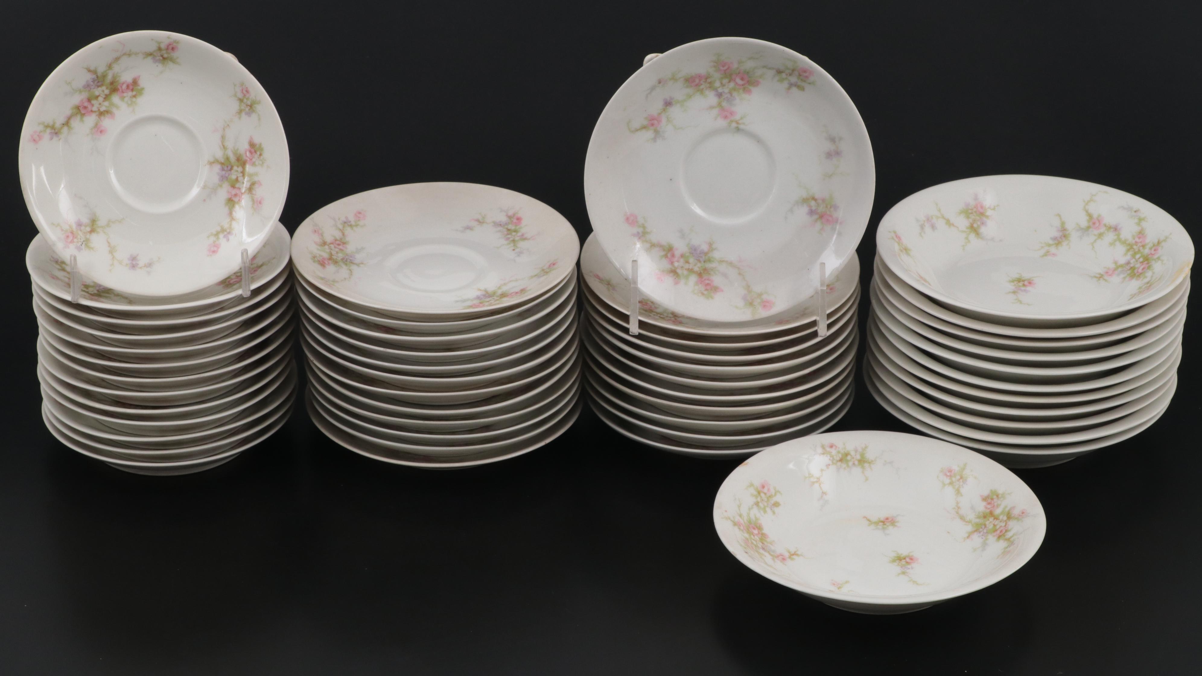 Haviland Limoges "Pink Spray" and Other Porcelain Tea Set and Dinnerware