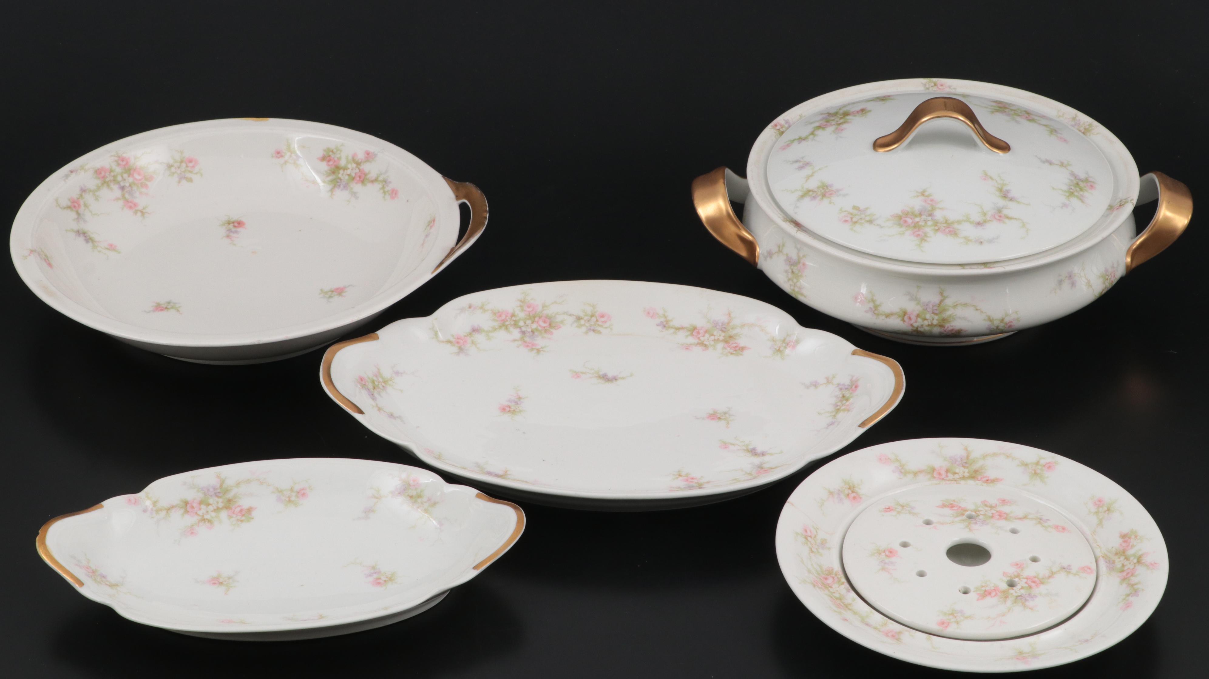 Haviland Limoges "Pink Spray" and Other Porcelain Tea Set and Dinnerware