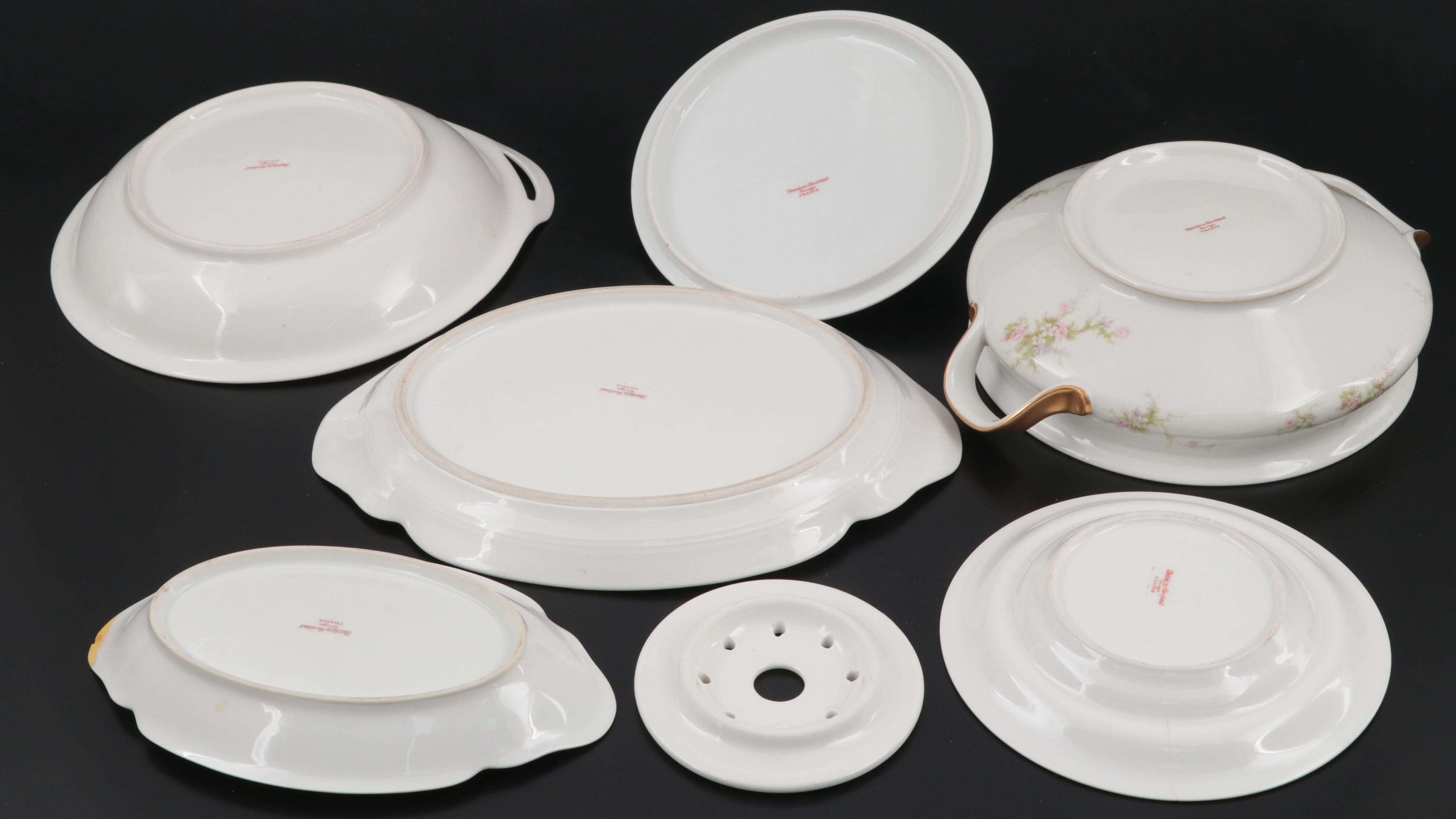 Haviland Limoges "Pink Spray" and Other Porcelain Tea Set and Dinnerware