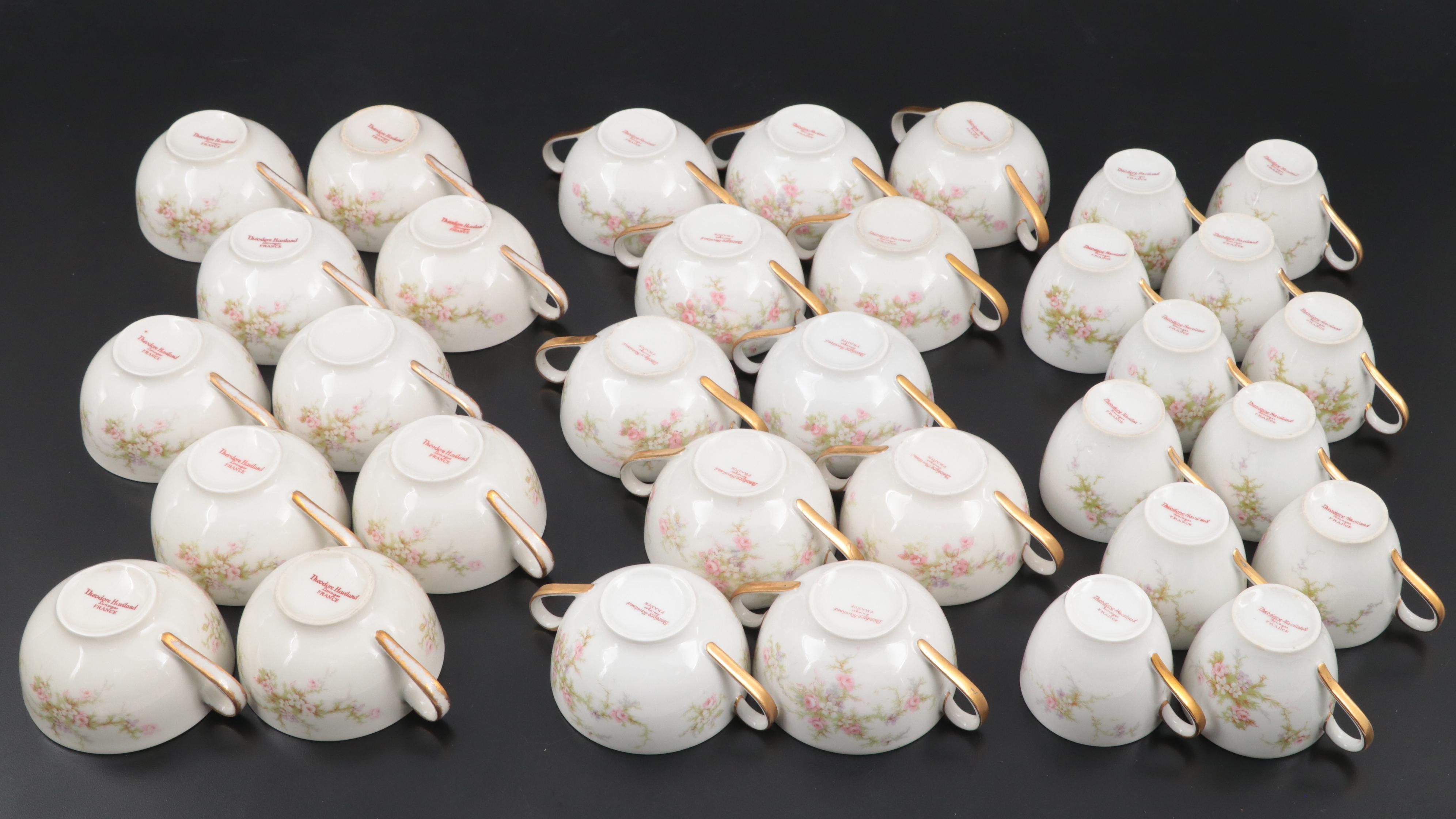 Haviland Limoges "Pink Spray" and Other Porcelain Tea Set and Dinnerware