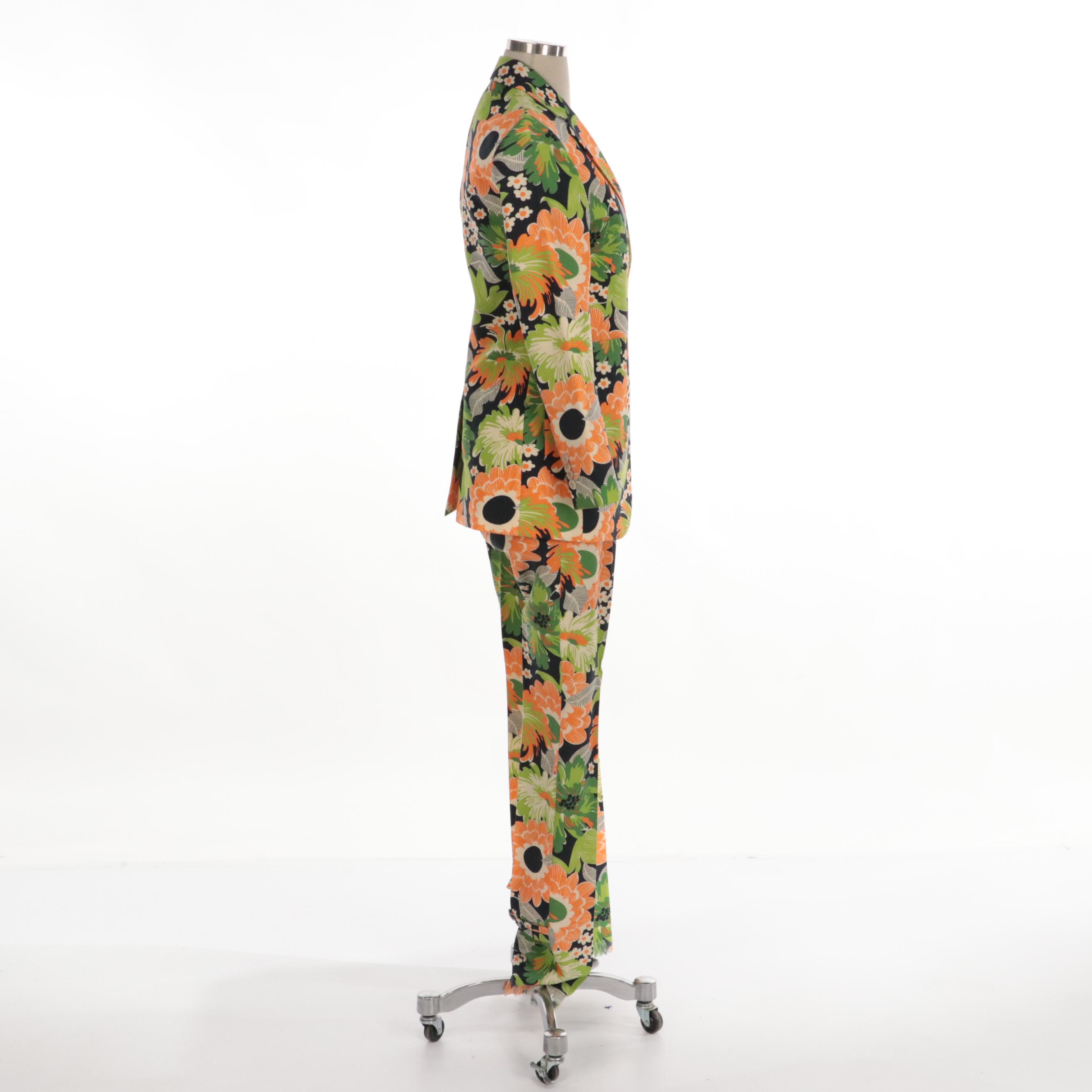 Women's Gucci Orange Floral Print Suit and Trousers