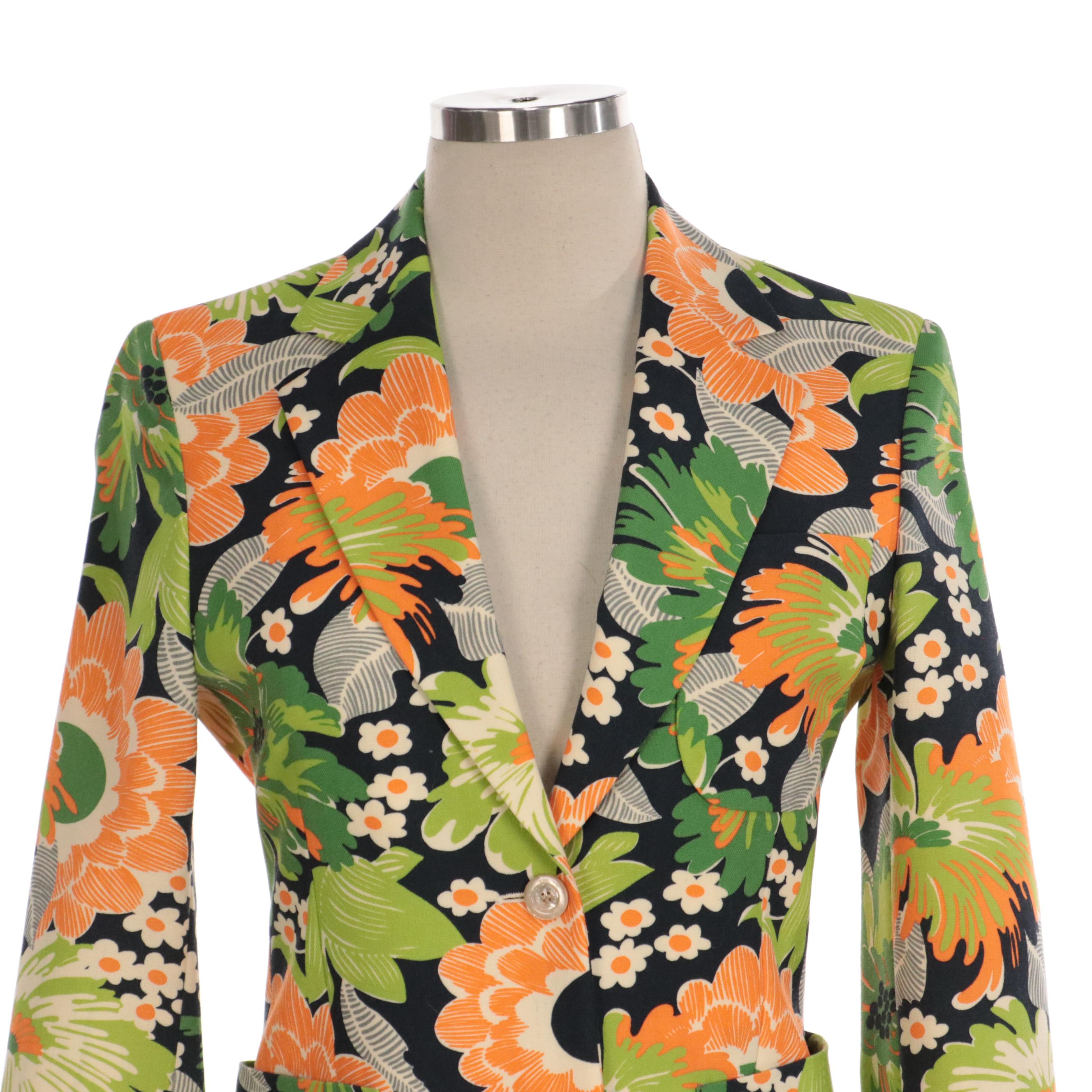 Women's Gucci Orange Floral Print Suit and Trousers