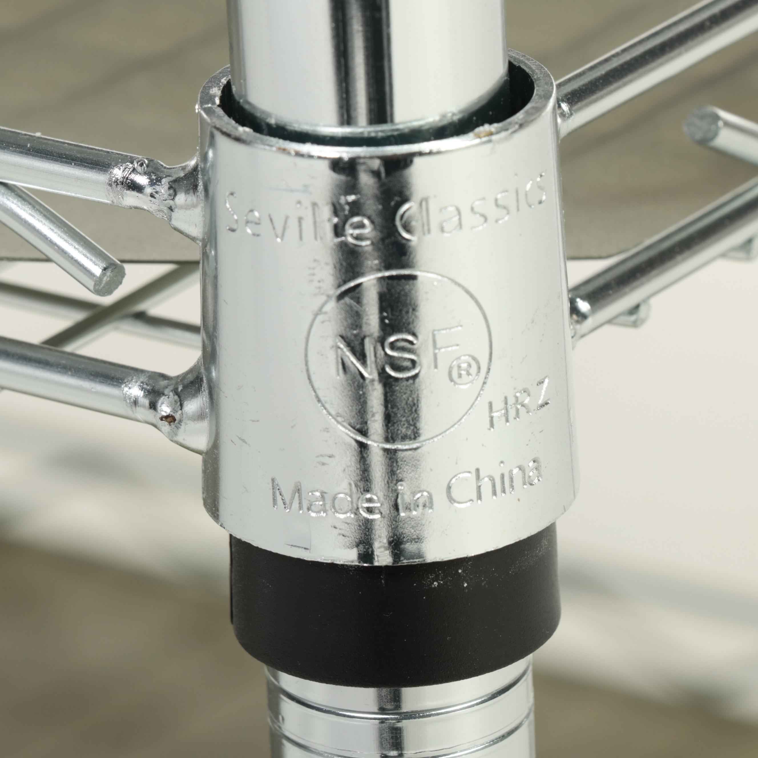 Seville Classics Chromed Steel Three-Tier Utility Cart