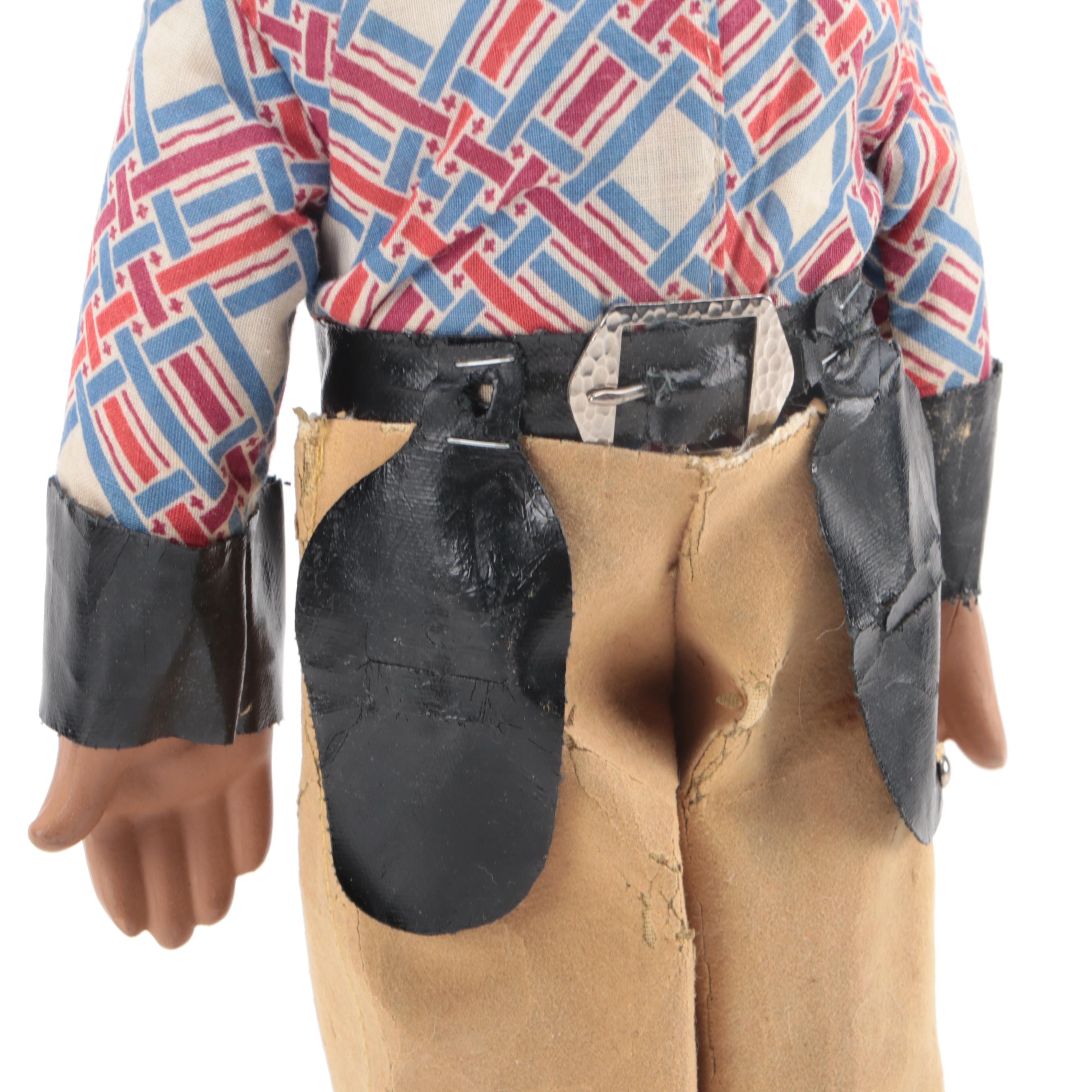 T. L. R. "The Lone Ranger" Composition Doll, Mid-20th Century