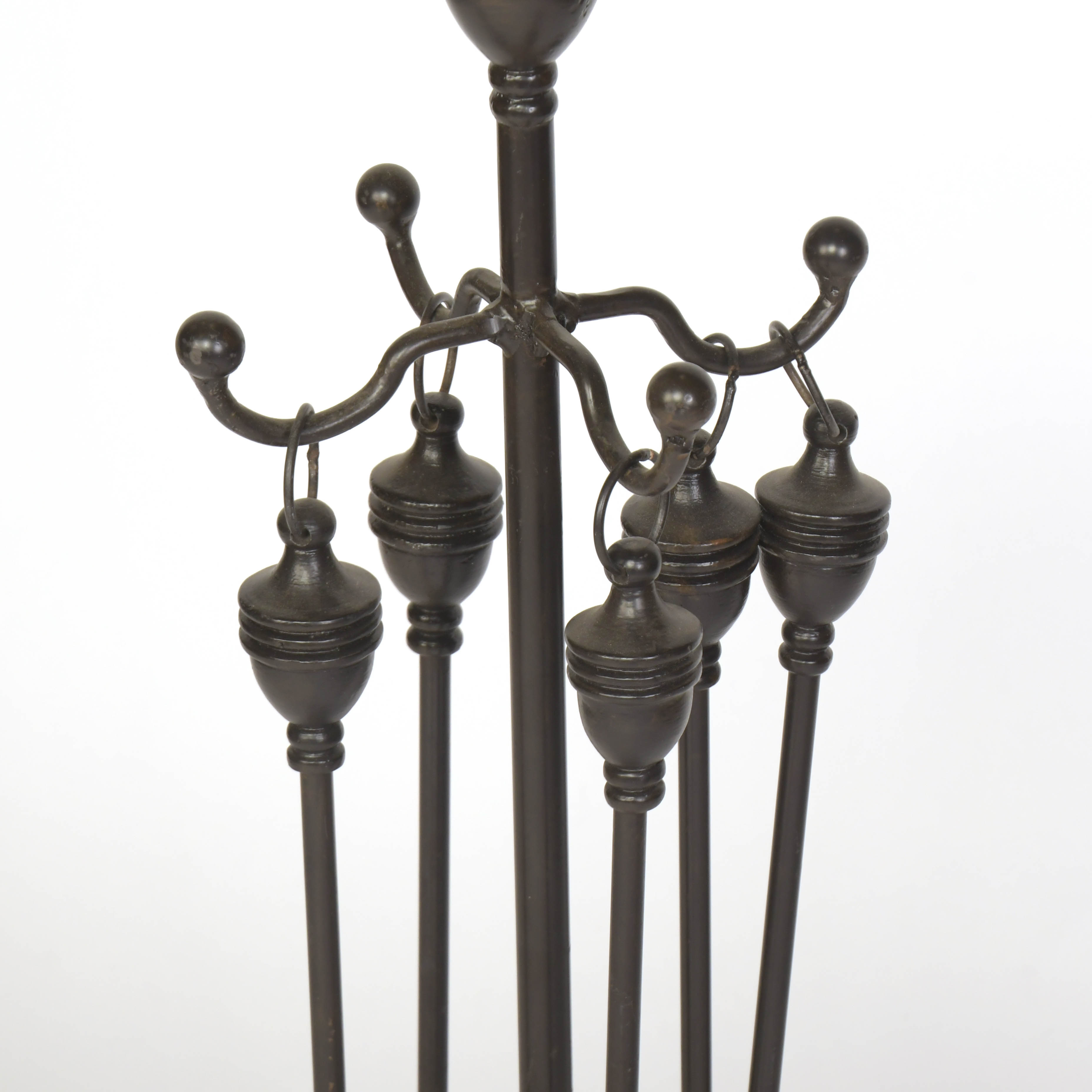 Bronzed Cast Metal Fireplace Tool Set