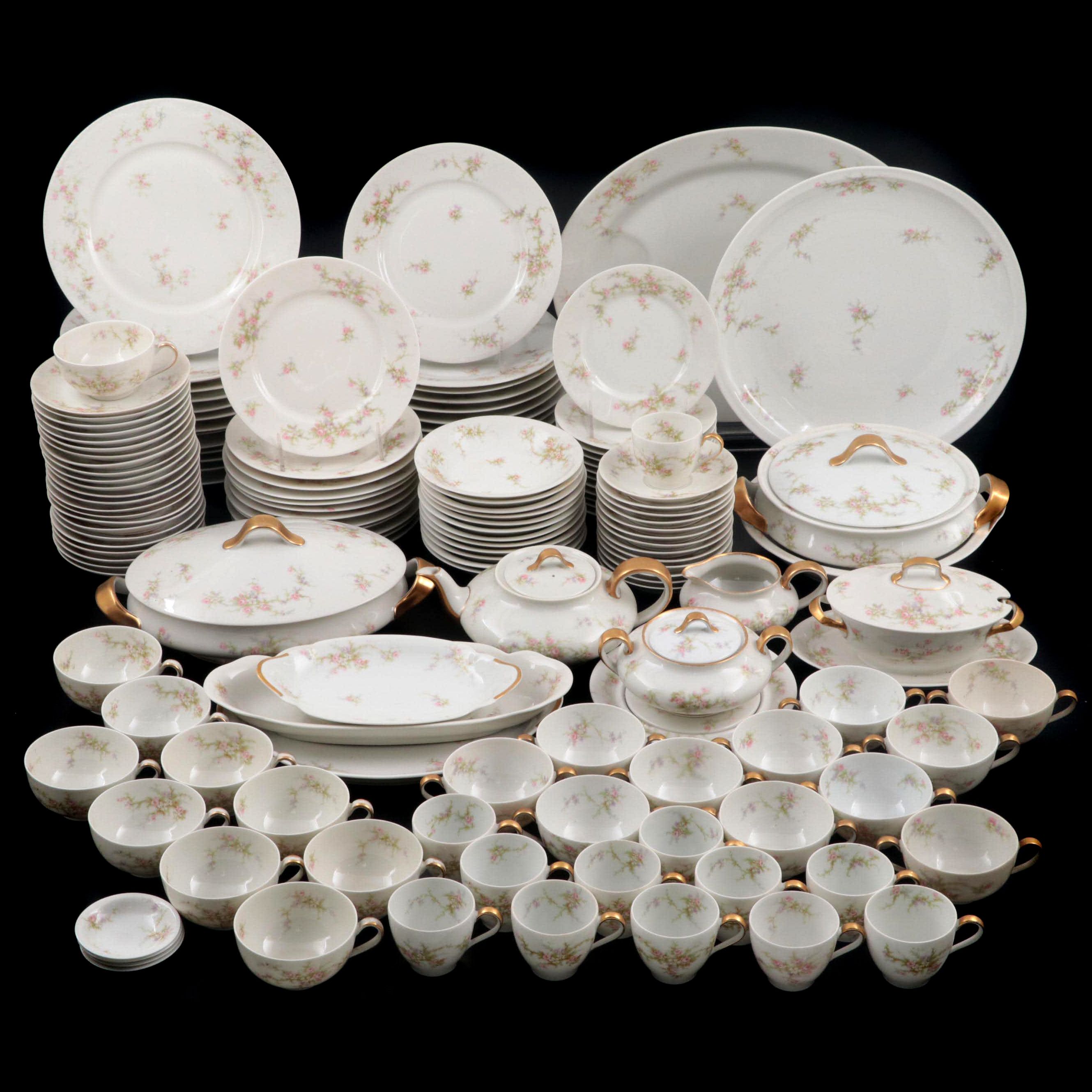 Haviland Limoges "Pink Spray" and Other Porcelain Tea Set and Dinnerware