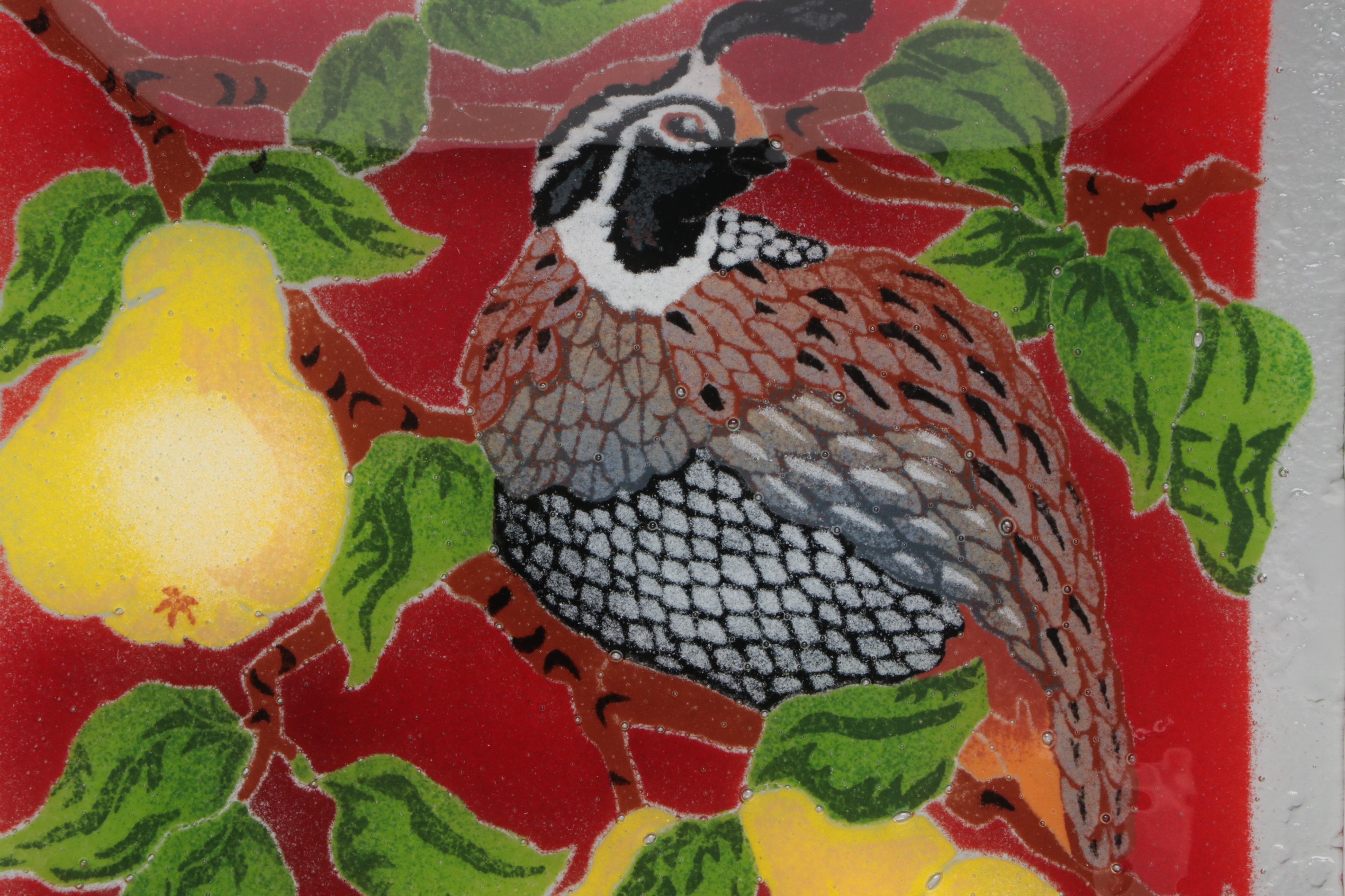 Swedish Dala Horse with Pasta Bowls, Fused Glass Tray and Wall Sign