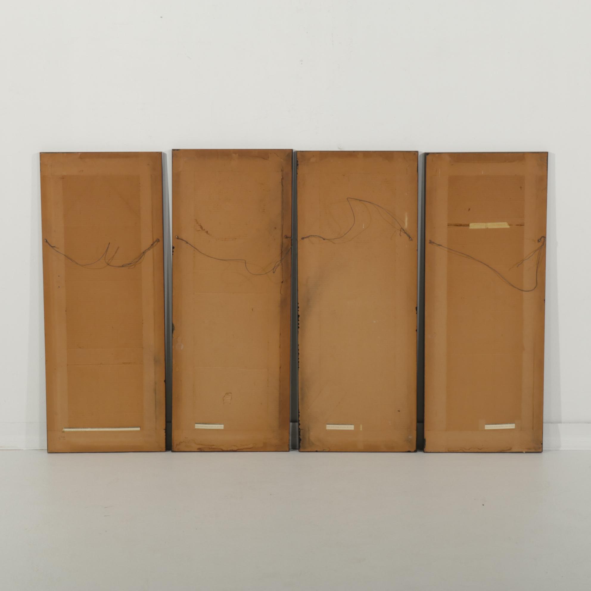 Brocaded Chinese Water Fowl and Willow Tree Panels, 18th to 19th Century