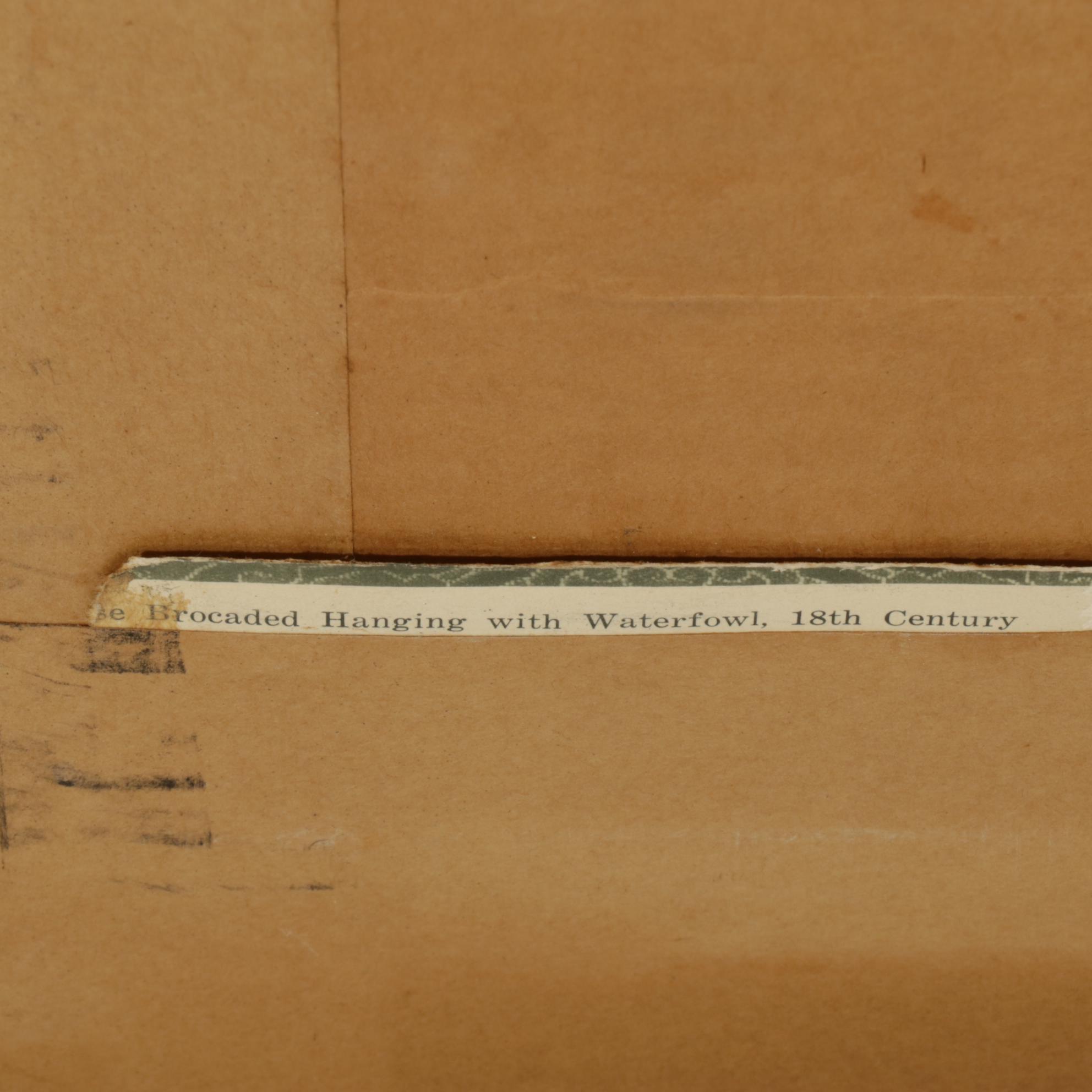 Brocaded Chinese Water Fowl and Willow Tree Panels, 18th to 19th Century