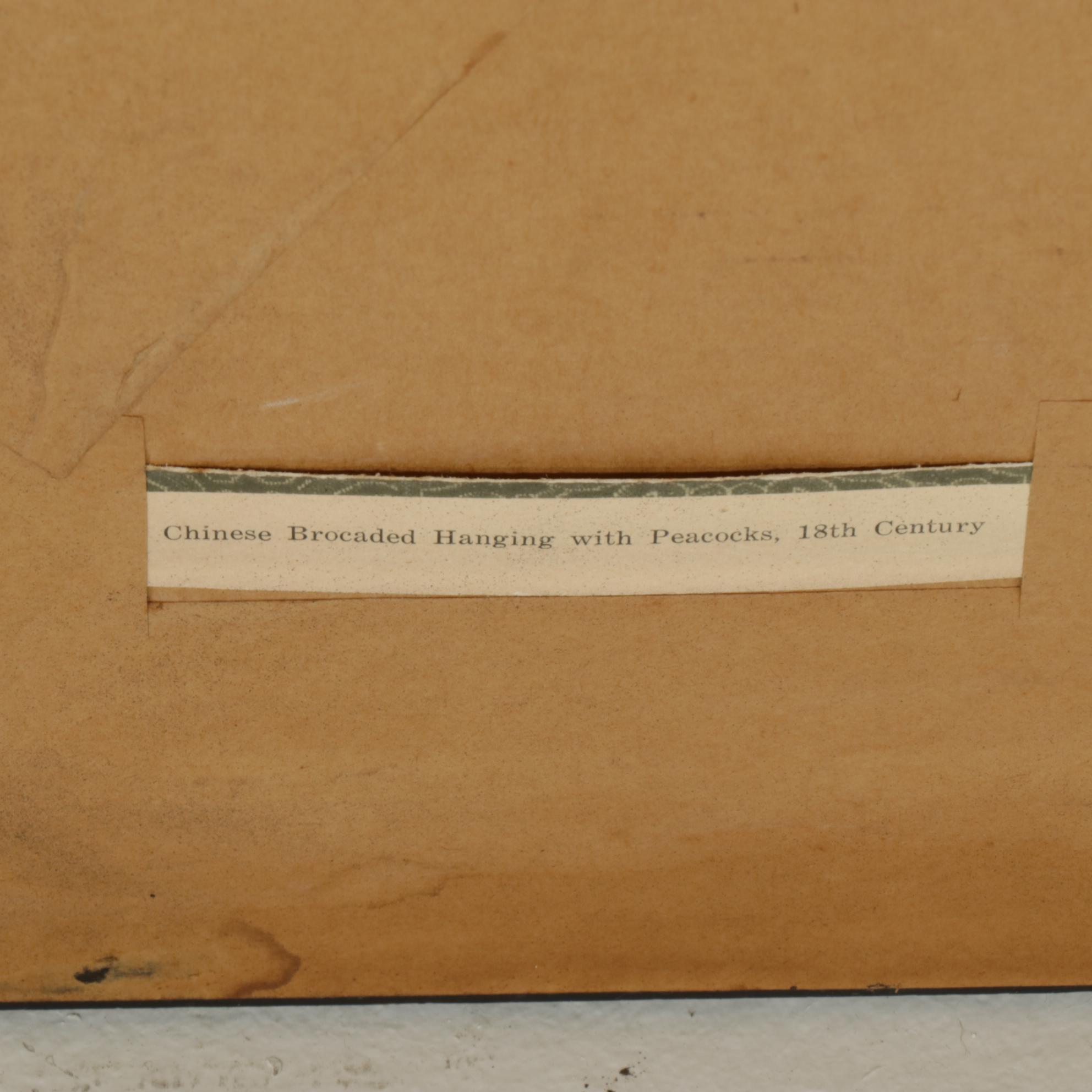 Brocaded Chinese Water Fowl and Willow Tree Panels, 18th to 19th Century