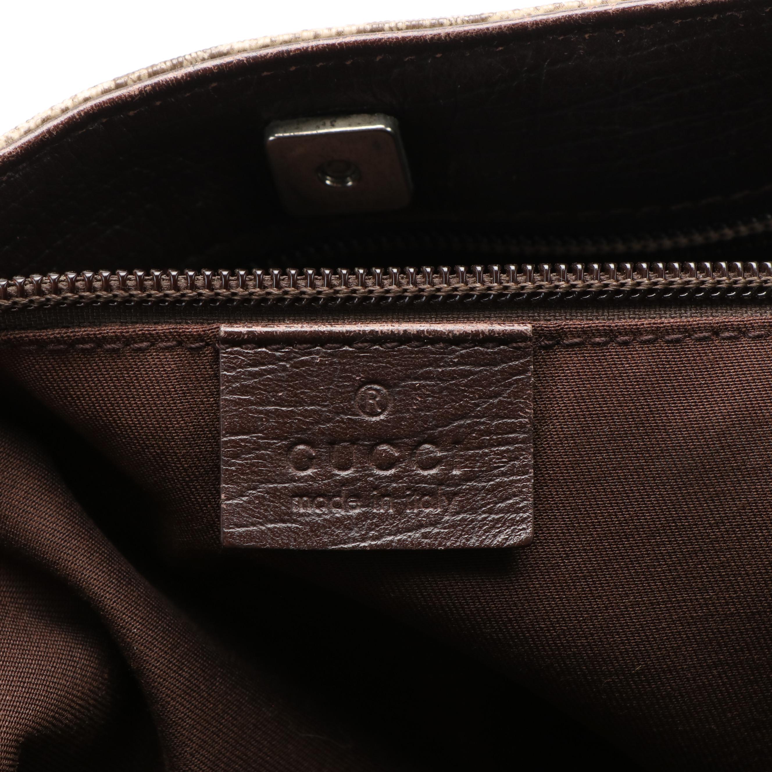 Gucci GG Supreme Canvas with Brown Leather Vertical Tote