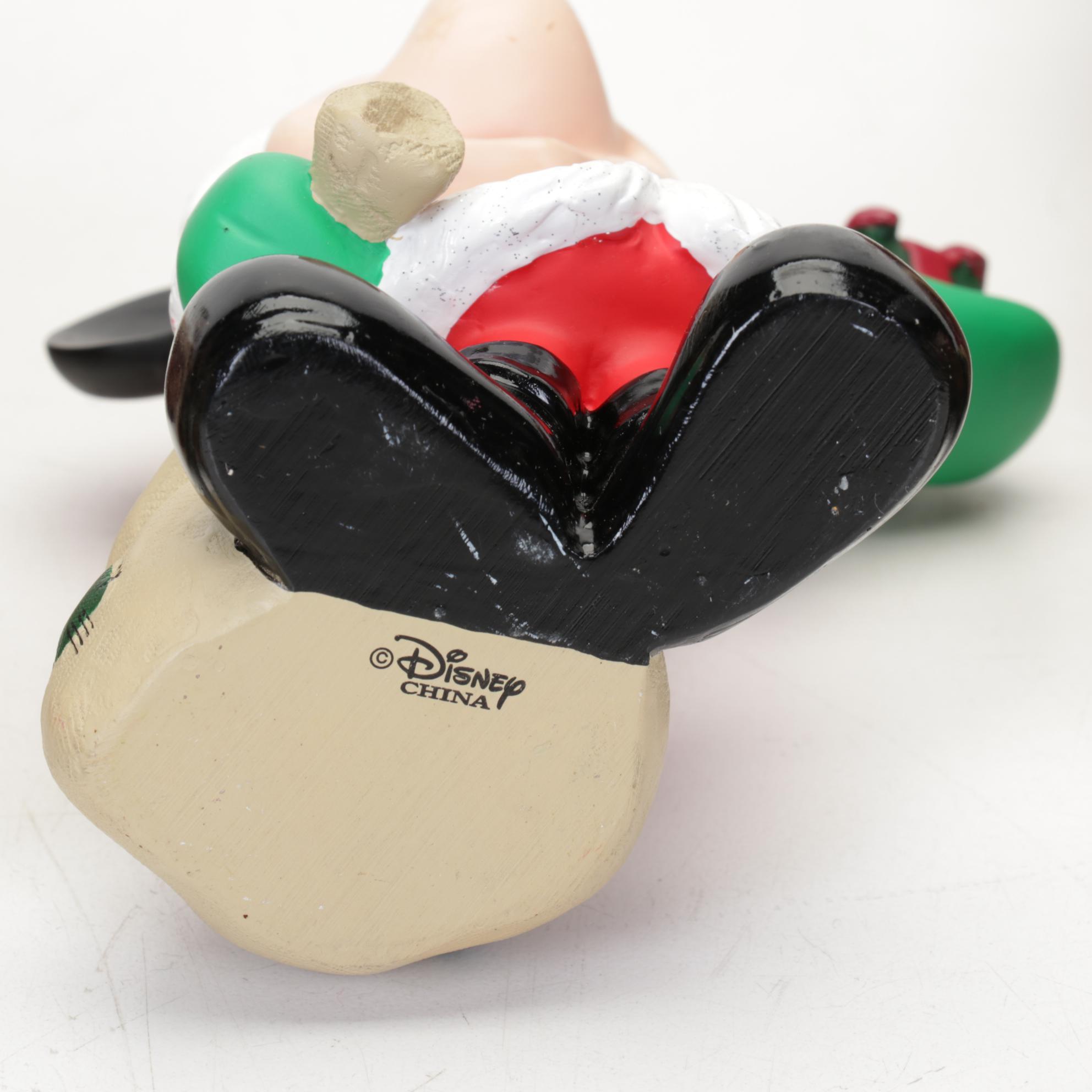 Mickey Mouse Santa Figurine, Longaberger Ceramic Cookie Plate and More